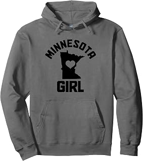 Minnesota Heart State Map Girl Pullover Hoodie