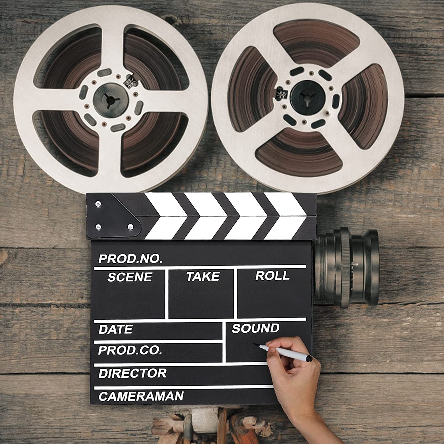 Claqueta de Director de Madera 30 x 27 cm para Cine y TV