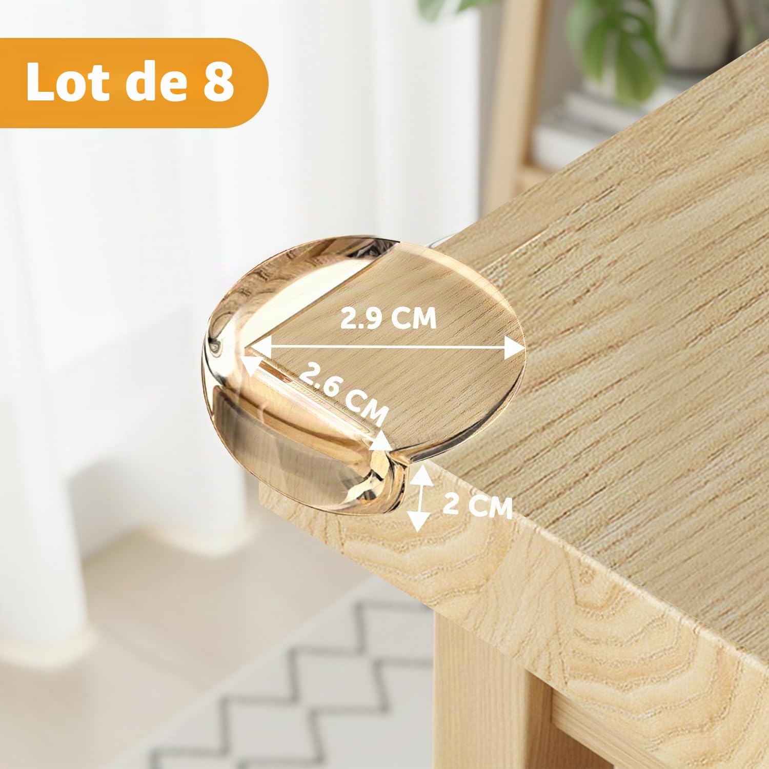 shinfly Coin de Table Protection Bebe, 8 PCS Rond Protection Coin de Table bébé, Protege Angle Bebe Sécurité pour Meuble, Bureau, Maison, École, avec Une Forte adhérence
