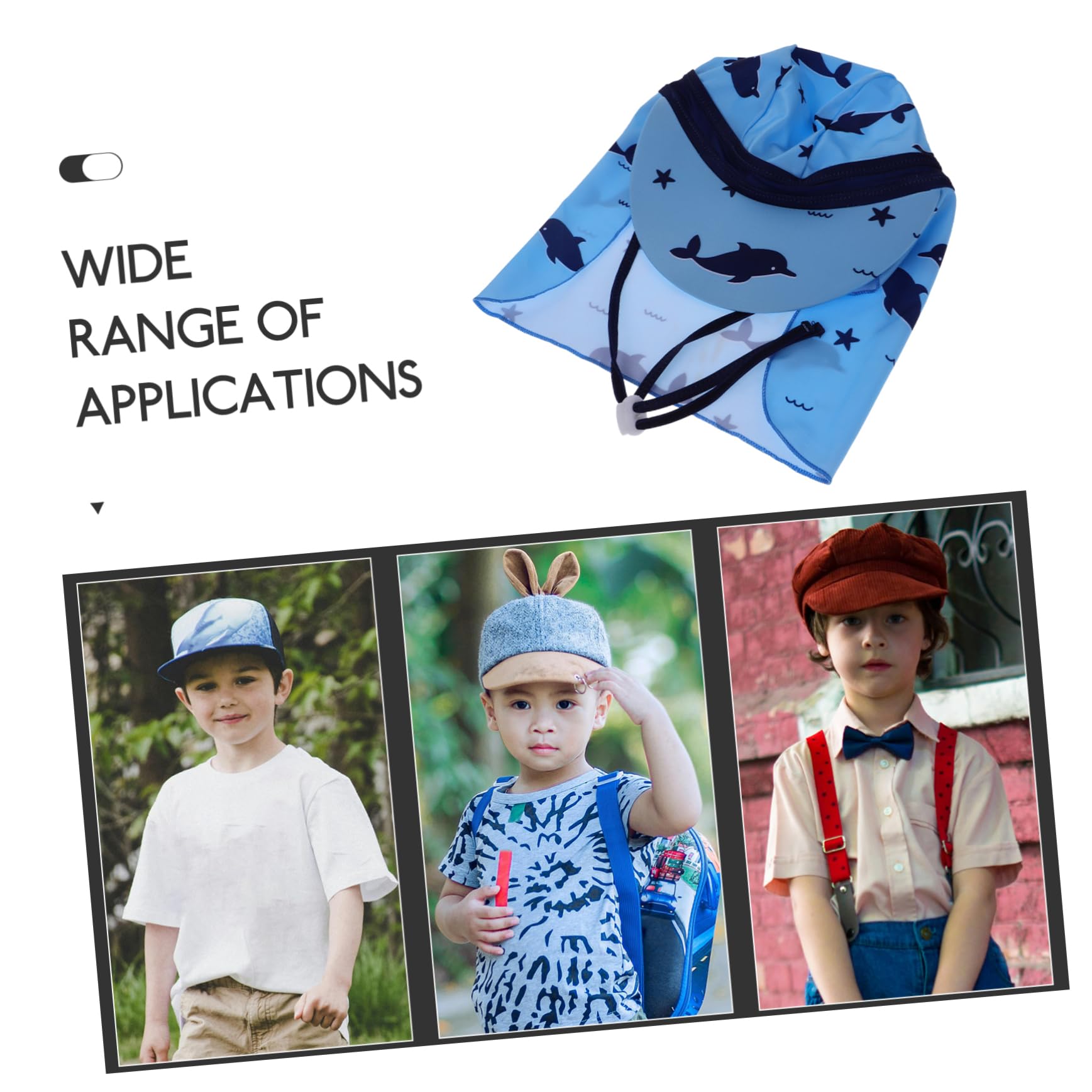 4 Piezas Sombrero De Sol para Chicos Gorro Infantes Tapa Sombrero De Sombreros Pequeño Pequeños Pañuelo Visera Gafas De Sol Gorras Exterior Poliéster Blue