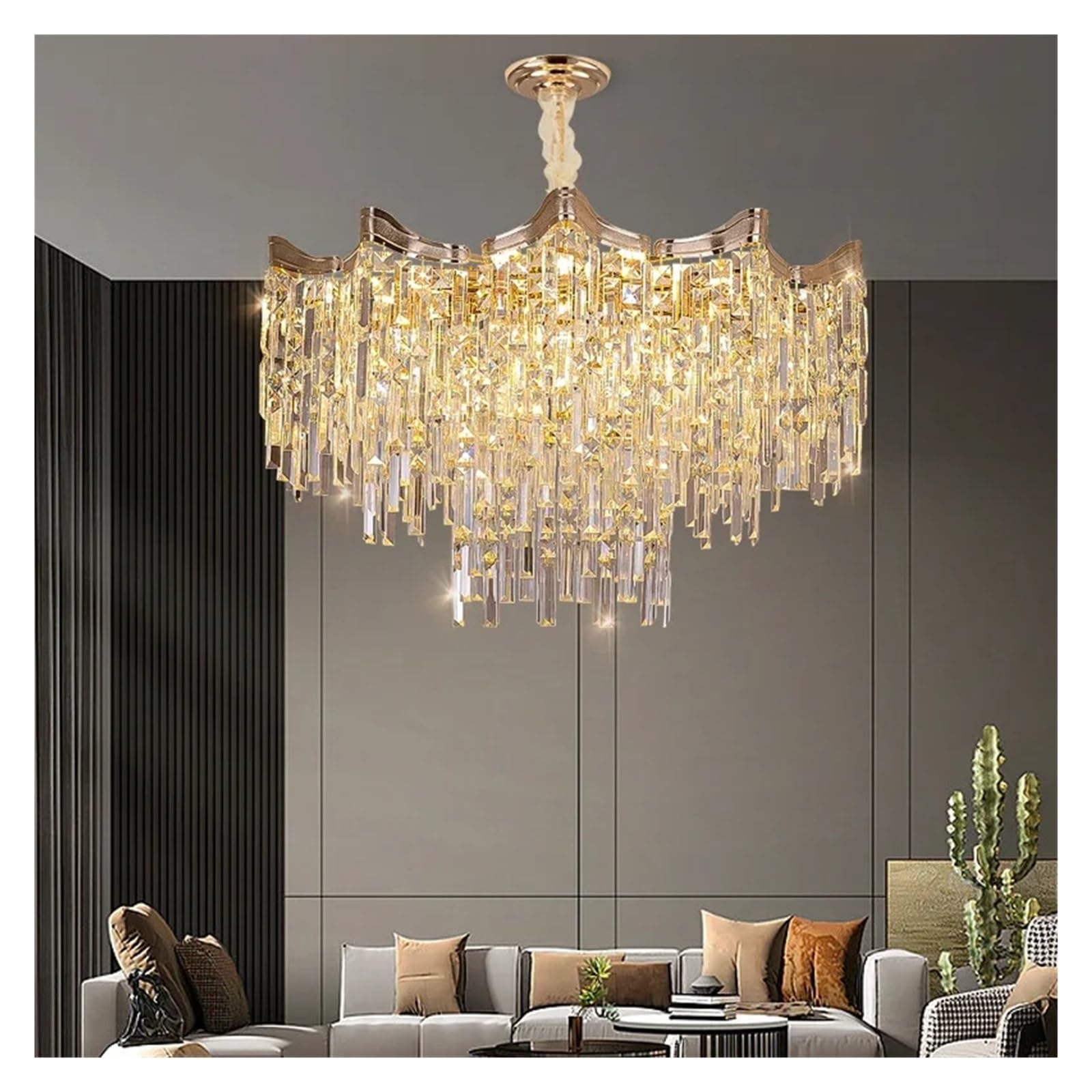 ITOSUI Gold Crystal Modern Chandeliers for Living Room Hanging Chandelier Octagonal Pendant Light Fixtures Dining Room,Eye-catching