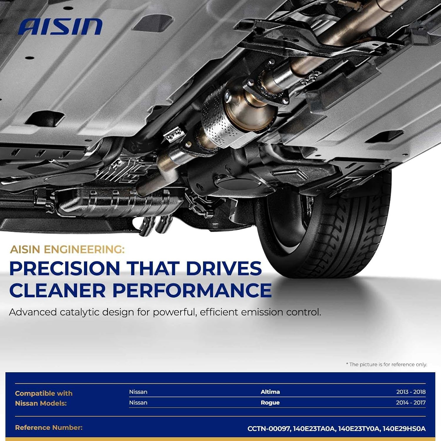AISIN AFTERMARKET CCTN-00097 EPA Compliant Front Catalytic Converter - Compatible with Nissan Altima 2013-2018, Rogue 2014-2017 - L4 2.5L