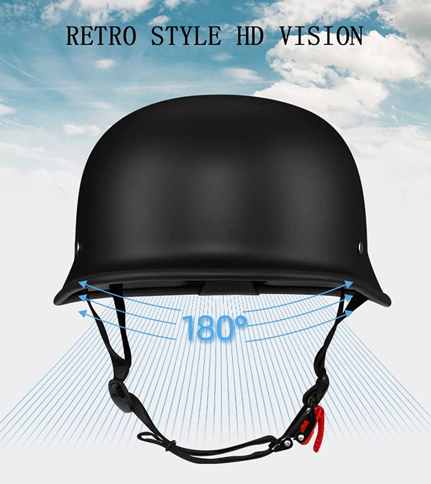 Halbschalenhelm Halbhelme Motorradhelm mit ECE Genehmigt Brain-Cap Halbschale Roller-Helm Scooter-Helm Jet-Helm Retro für Erwachsene Herren Damen