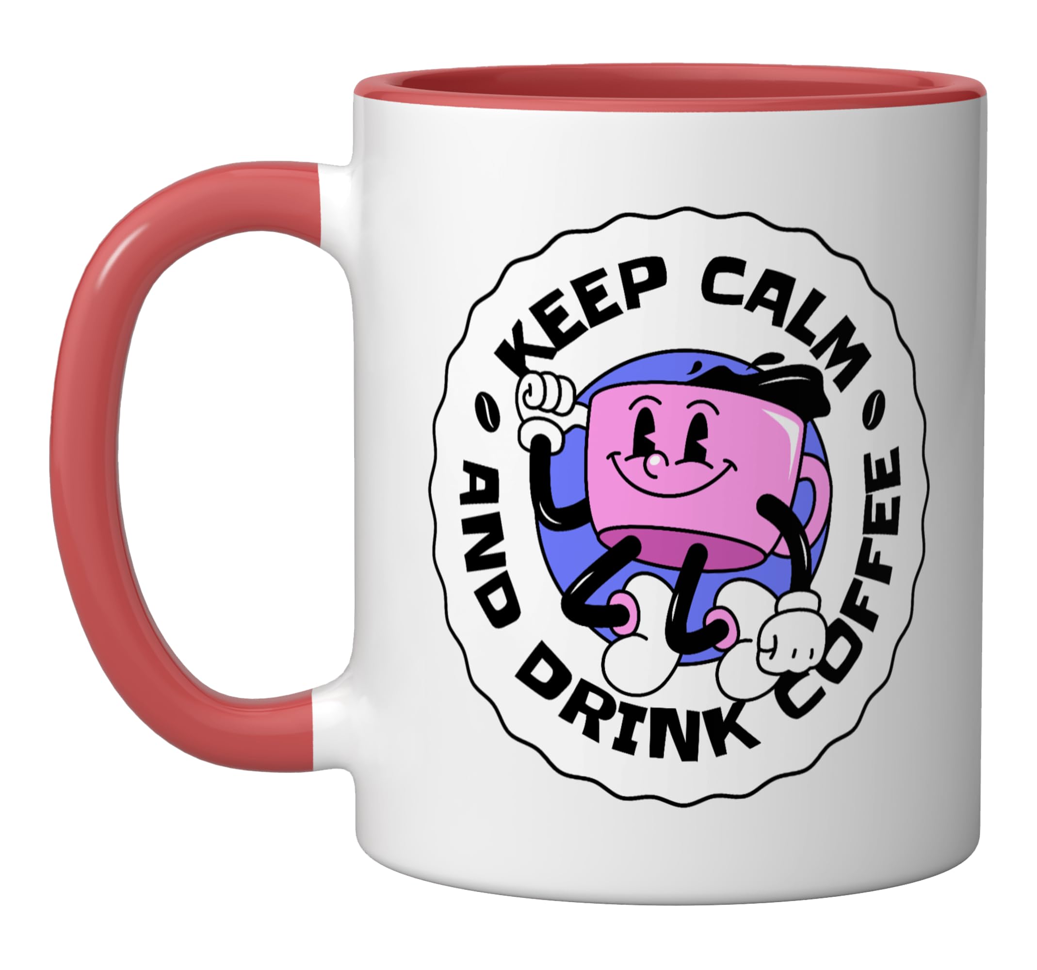 Keep Calm And Drink Coffee Ceramic Mug, Red/White