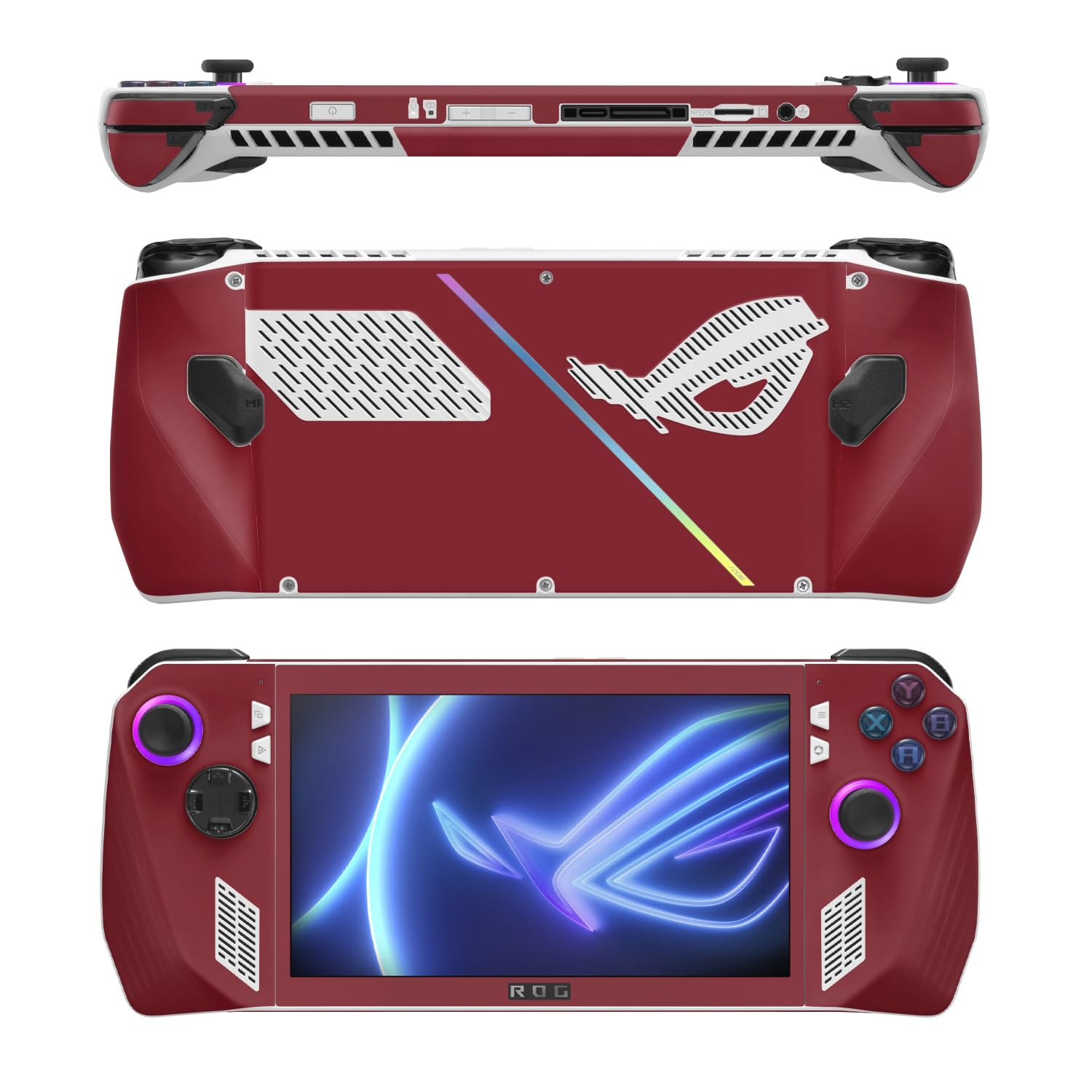 MightySkins Skin Compatible with Asus ROG Ally - Solid Burgundy | Protective, Durable, and Unique Vinyl Decal wrap Cover | Easy to Apply, Remove, and Change Styles