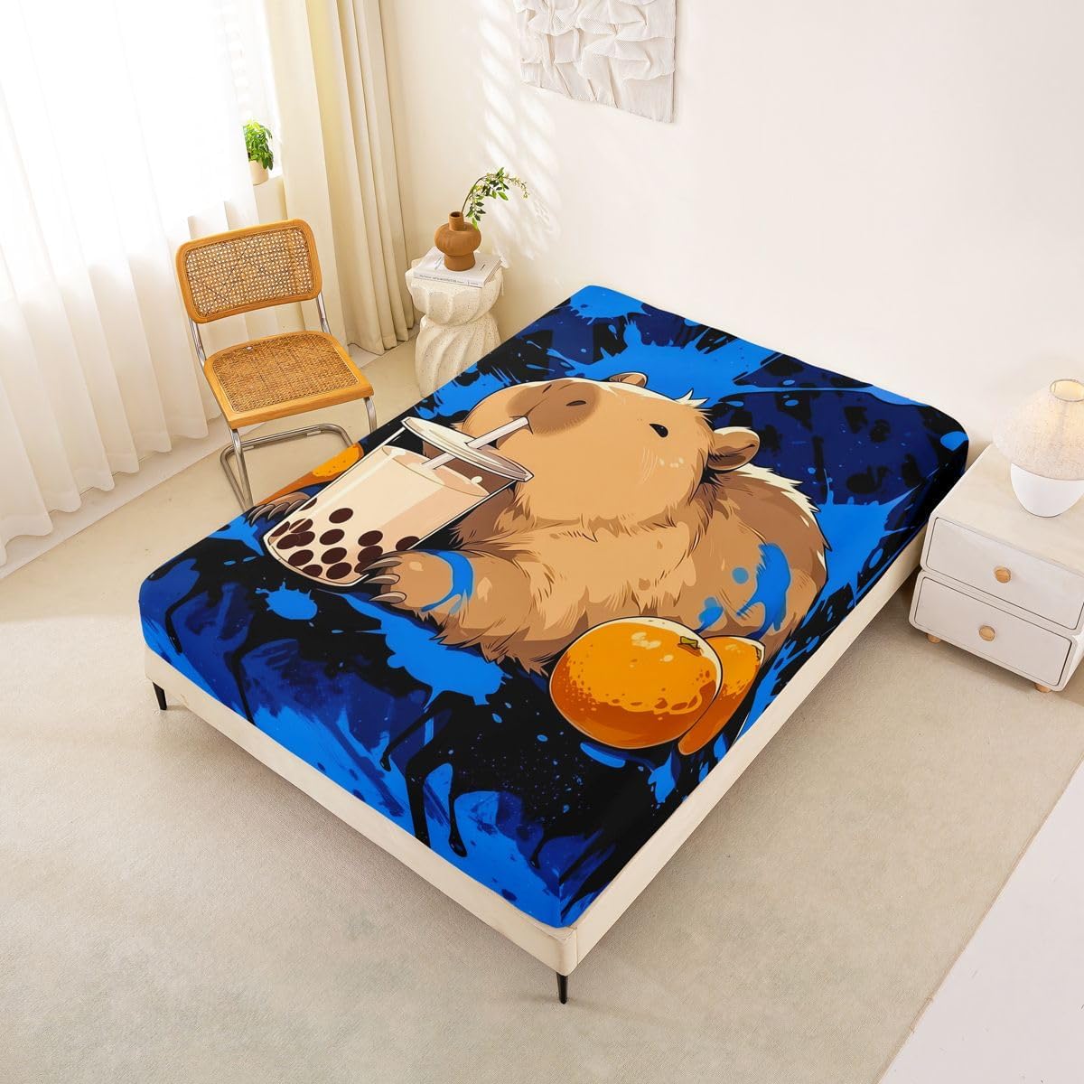 Erosebridal Cute Capybara Bed Sheets Full for Girls Boys Kids