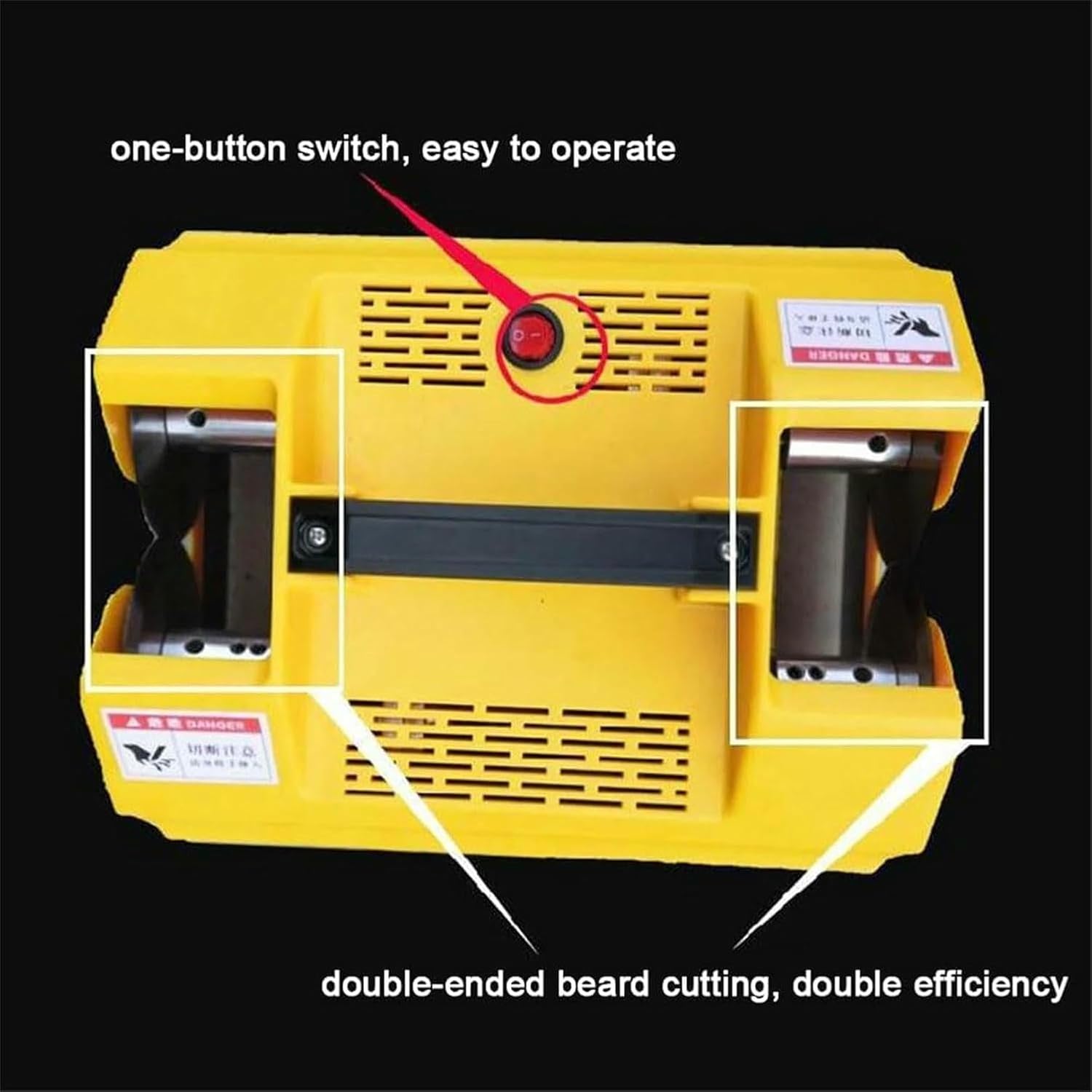 Electric Garlic Top Tails Remover Machine, Double Head Garlic Top Tails Remover Machine, Garlic Root Cutter for Garlic, Onion