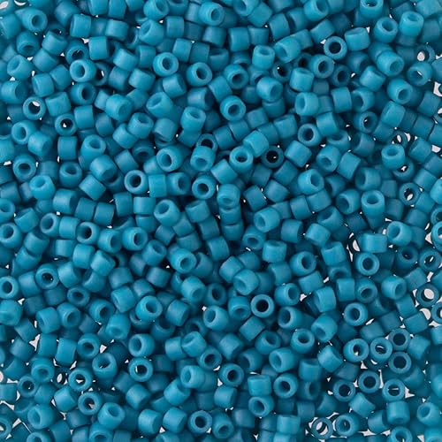 Miniatura 3 de Miyuki Paquete de cuentas de semillas Delica tamaño 110, colección de paletas opacas mate azul verde DB375, DB798, DB1585-3 tubos de 0.25 oz ea