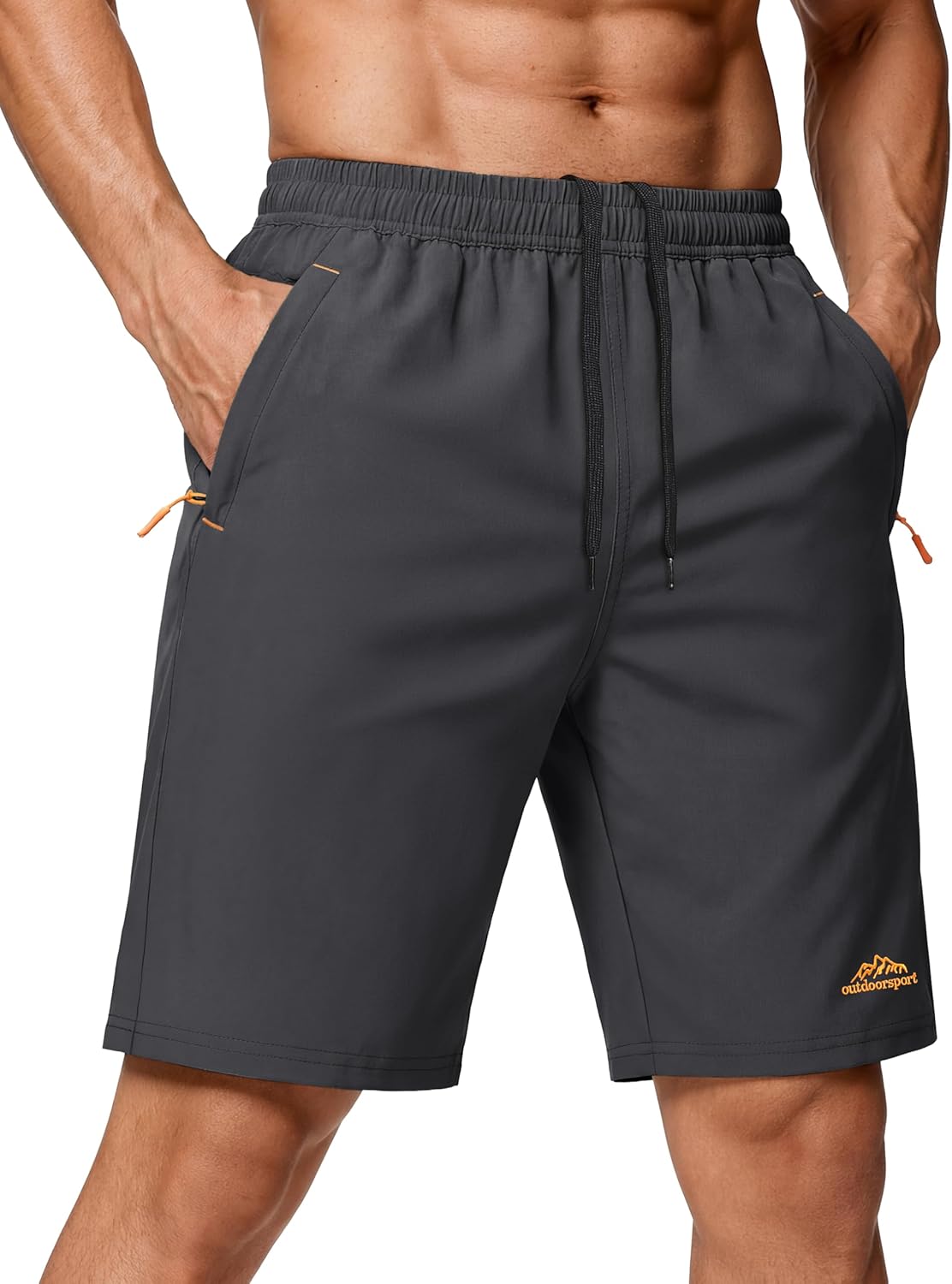MAGCOMSEN Men's Hiking Shorts 9" Quick Dry Lightweight Running Shorts with Zipper Pockets for Workout Athletic Sport - Image 2