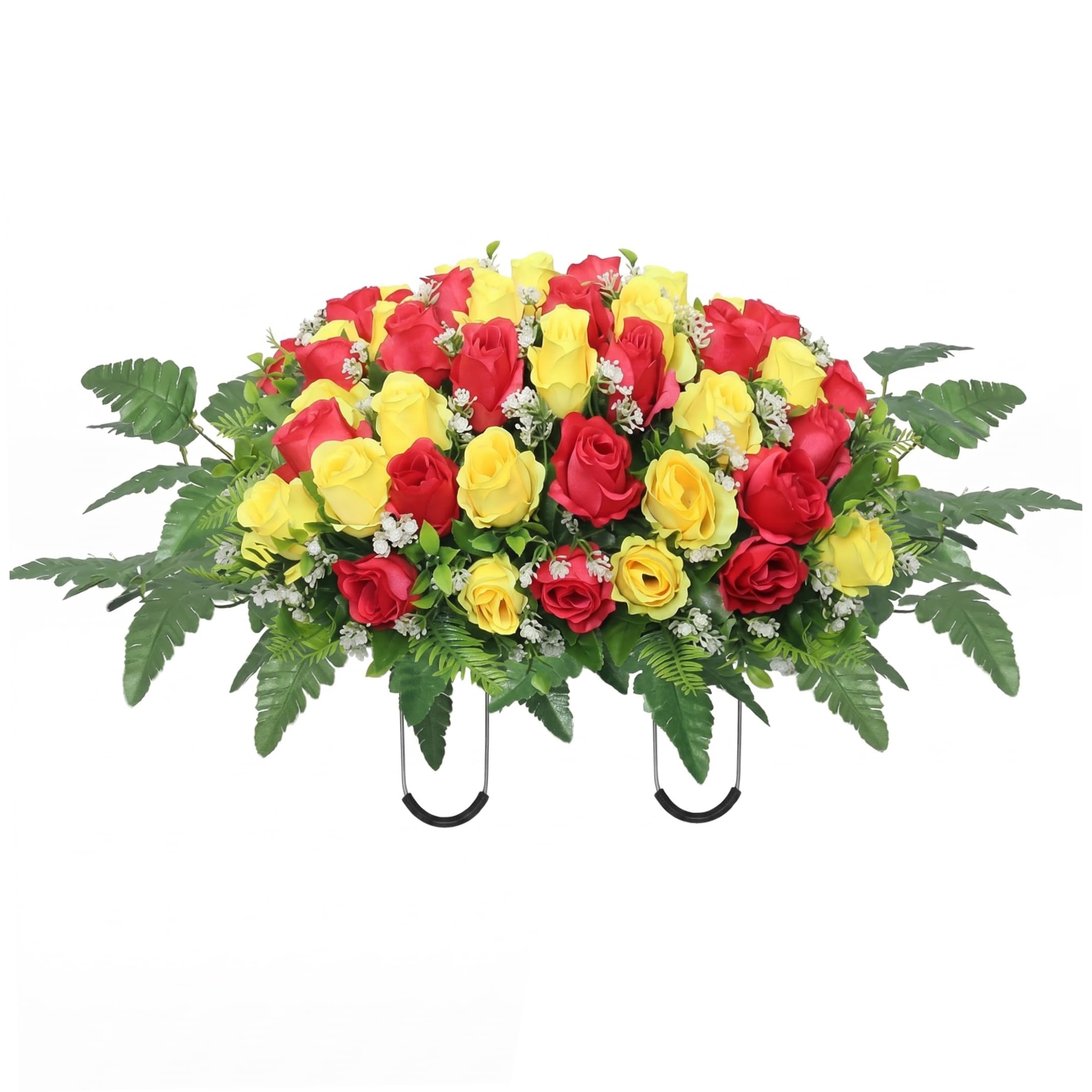 Vistnale Cemetery Flowers For Grave|Headstone Flower Saddle, Artificial Cemetery Flowers For Grave, Headstone Fits Standard Headstones