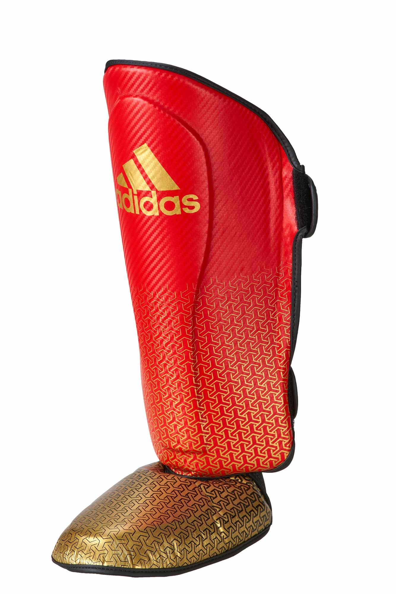 adidas Pro Comfort II Kickboxing Fußschutz Schienbeinschutz Kombi mit WAKO Label | Geeignet für Training und Wettkampf | Fußschützer für Körpergröße 150 - 190 cm