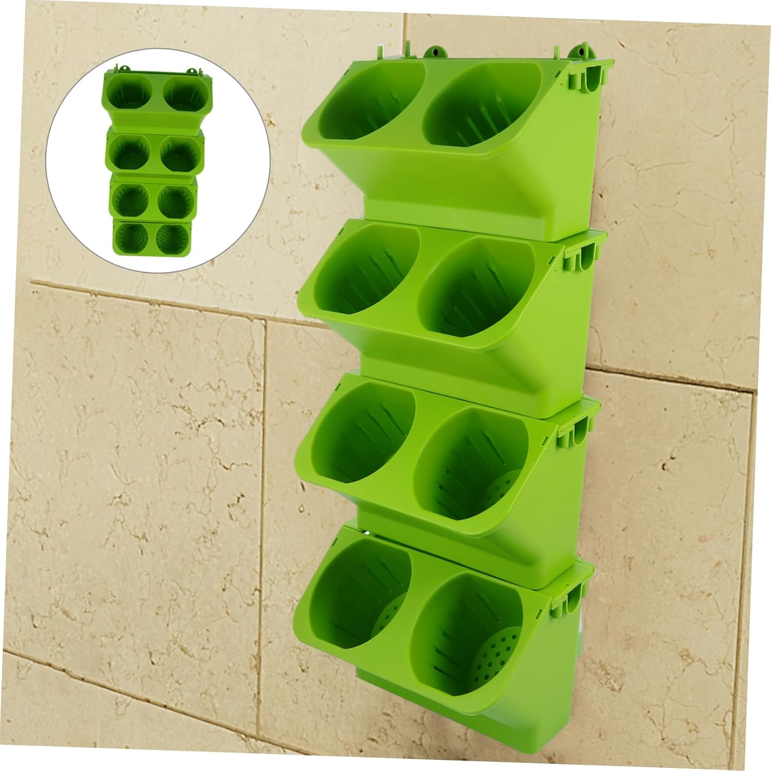 Mipcase 4Pcs Vertical Wall Planter Self Watering Flower Pot Creative Decor for Balconies Patios Yards with Drainage Lightweight and Easy to Hang