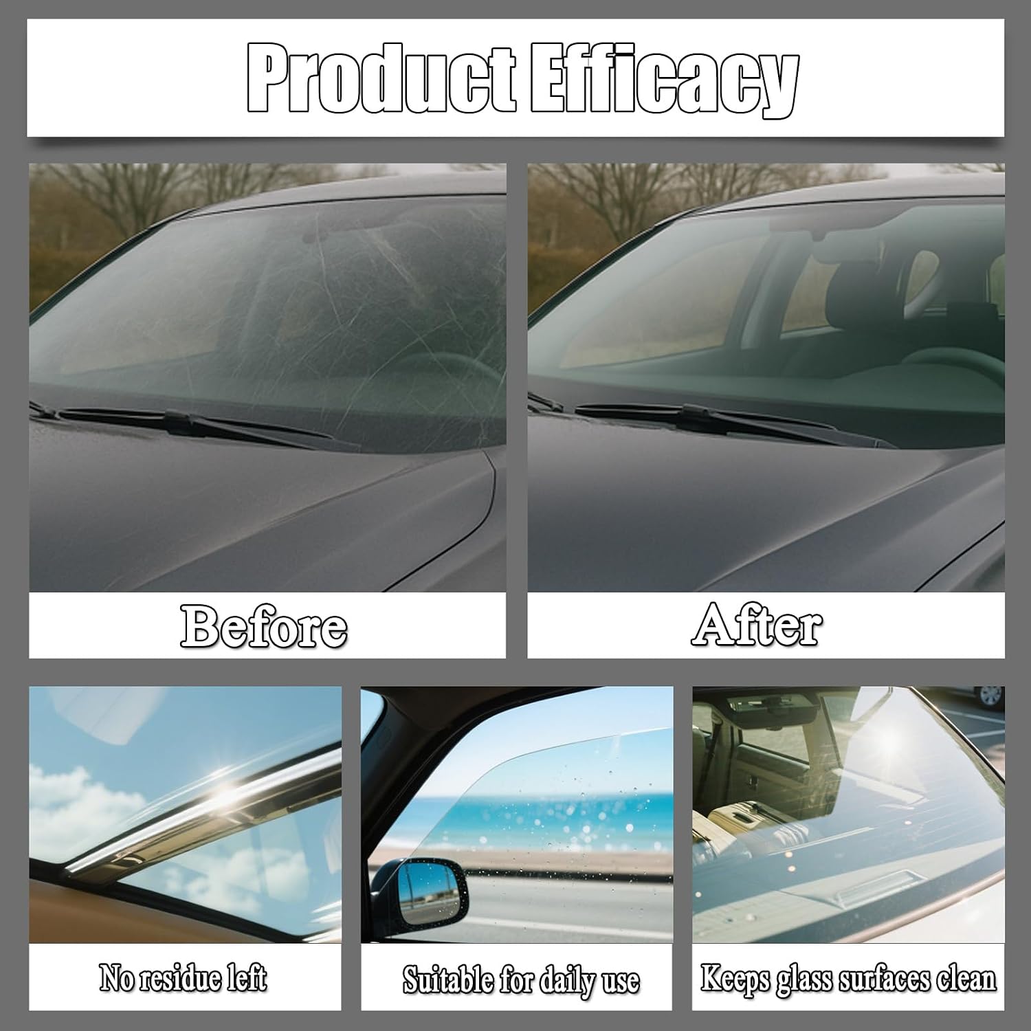 Windshield Oil Film Remover, Automotive Glass Emulsion Cleaner Brush, Used to Clean Car Windows, Removing Oil Film and Stains, Improving Windshield Clarity and Visibility(2PCS*100g)