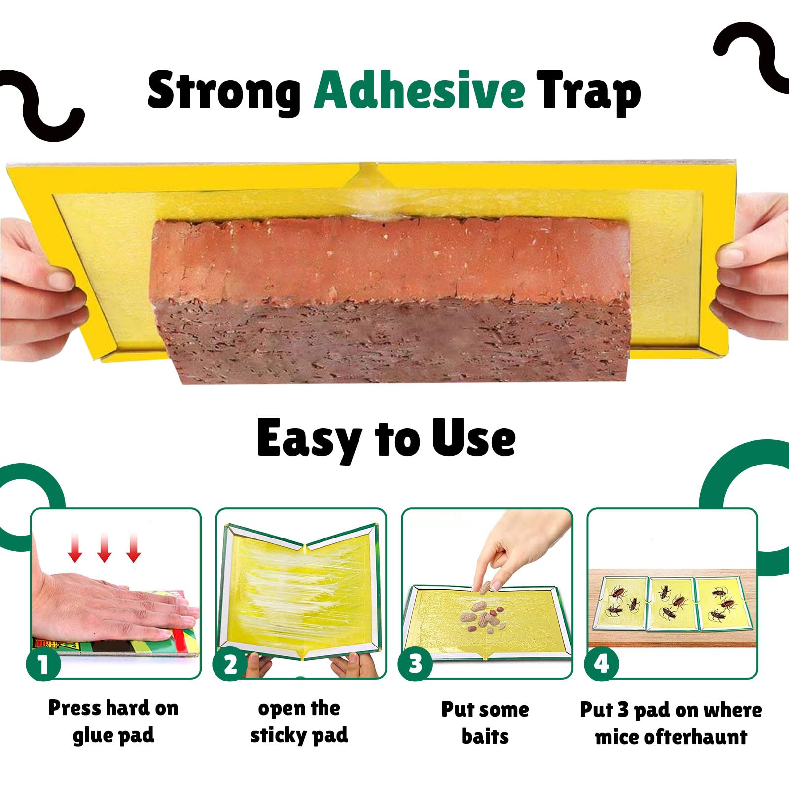 adam & eesa Sticky Pest Control Traps, Pack of 5 Sticky Trap Boards, Extra Strong Multi-Use Gum Sticky Pads - Image 3