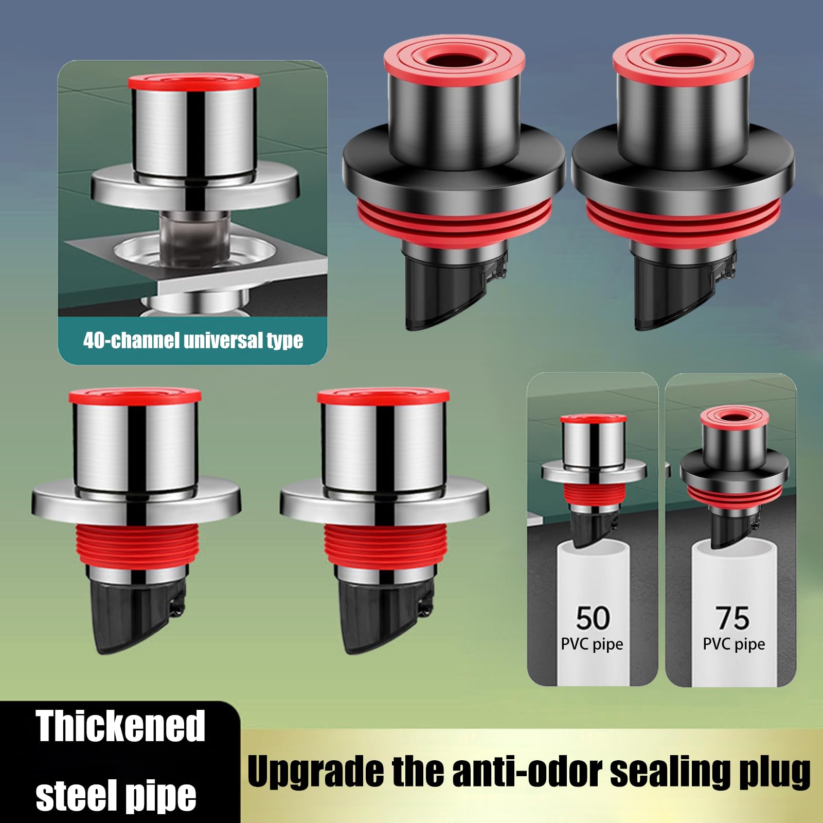 Washing Machine Drain Hose Seal Plug Sewer Pipe Seal Rings Sealing Covers for Laundry Room Kitchen Bathroom Enduring