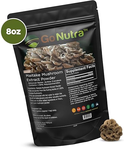 Miniatura 7 de Polvo de extracto de hongos Maitake de 8 onzas | Fuerza de extracto 10:1 | Suplemento de hongos al 30% de polisacáridos | Maitake Powder King of