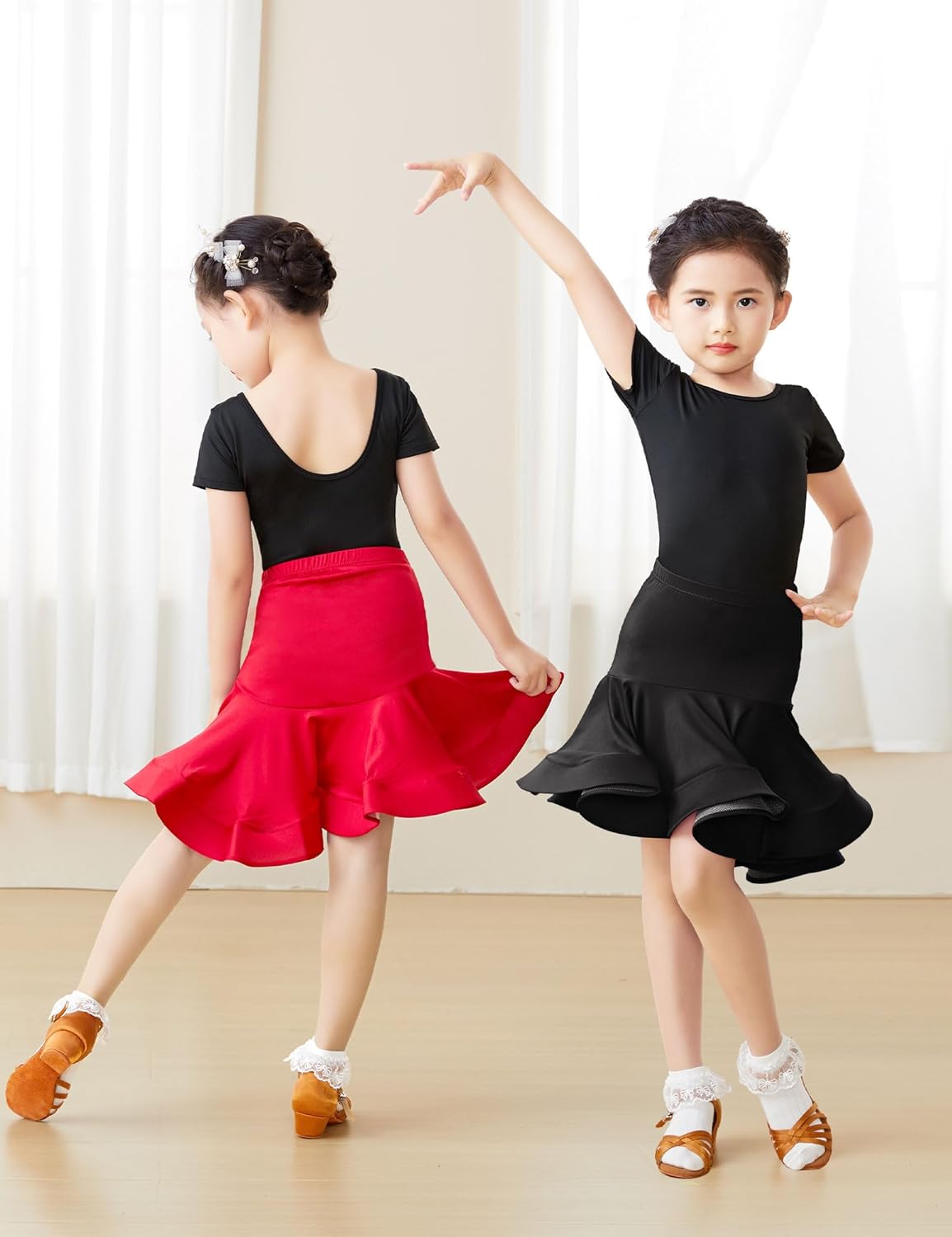 Asymmetric Fishtail Hip Latin Ballroom Skirts for Girls Dance, Salsa, Tango, Samba - Image 4