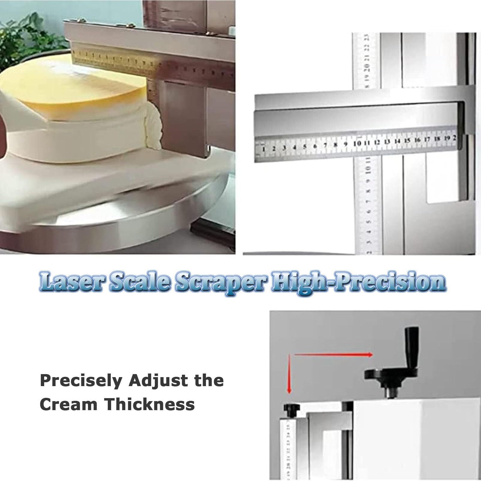 APKLJIUY Automatic Cake Plastering Machine Cake Cream Spreading Coating Smearing Machine Cake Cream Decorating Spreader 4-12inch Cake 304 — view 5