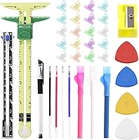 Vista 1 de Swpeet Kit de 48 herramientas de costura, tiza de sastres, tiza de tela de coser, lápices de tela de coser, herramienta de regla de costura