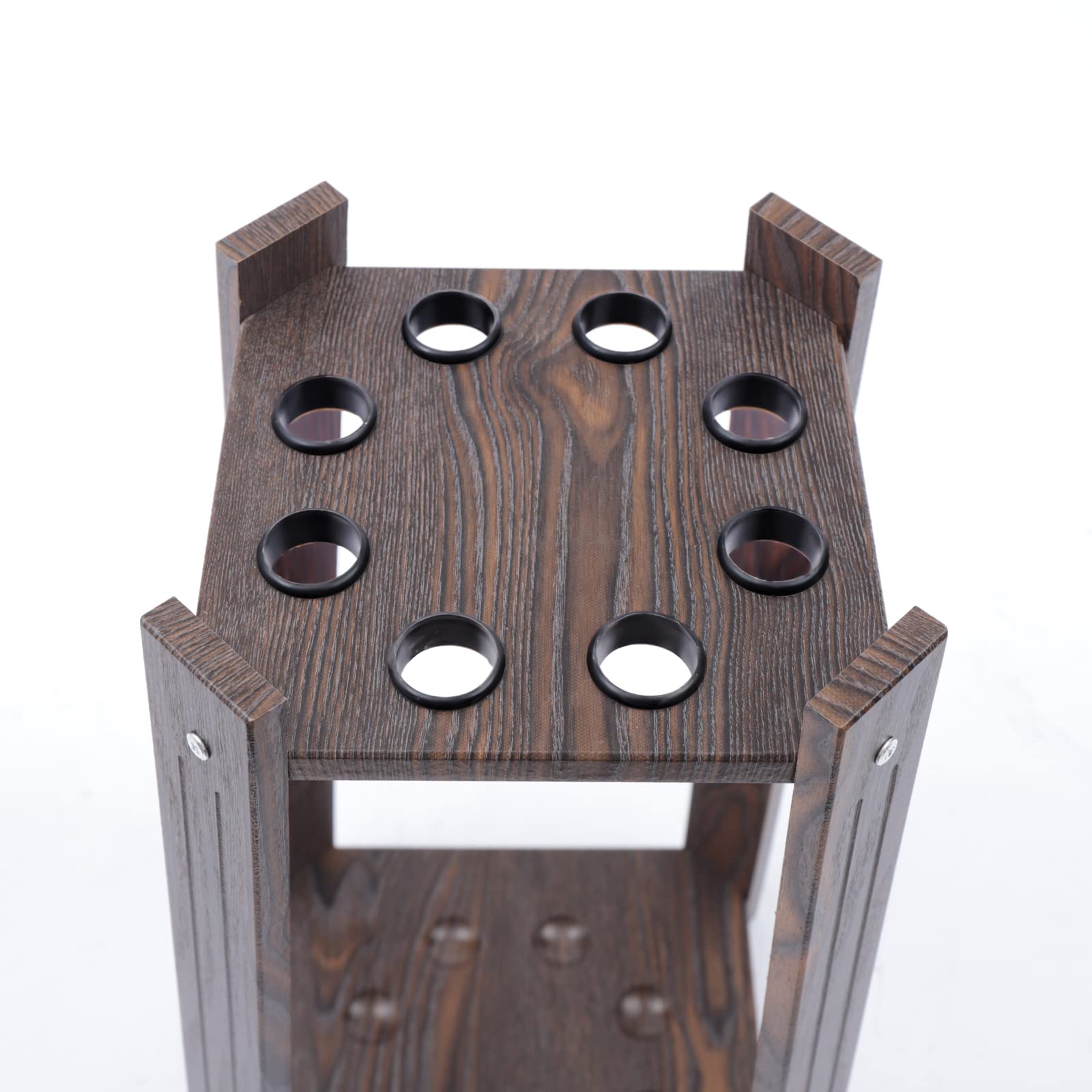 Soporte para taco de pared con 8 agujeros, para billar, taco de piscina, soporte de pared, montaje en el suelo, para tacos de billar, varios agujeros, para escuelas, hogares, retro, madera,