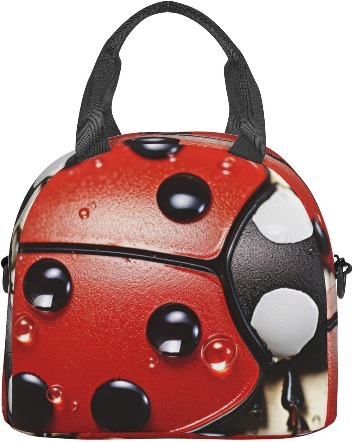 Beautiful Ladybug Lunch Bag With Adjustable Shoulder Strap Reusable Insulated Lunch Box Leakproof Waterproof Cooler Tote Bag For Work Office Picnic