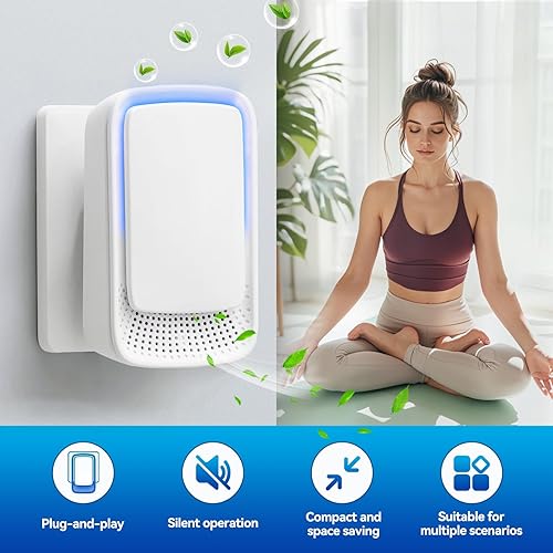 Miniatura 2 de Limpin Purificador de aire para enchufe del hogar, ionizadores de aire de iones negativos, ambientador silencioso para dormitorio, oficina, cocina,