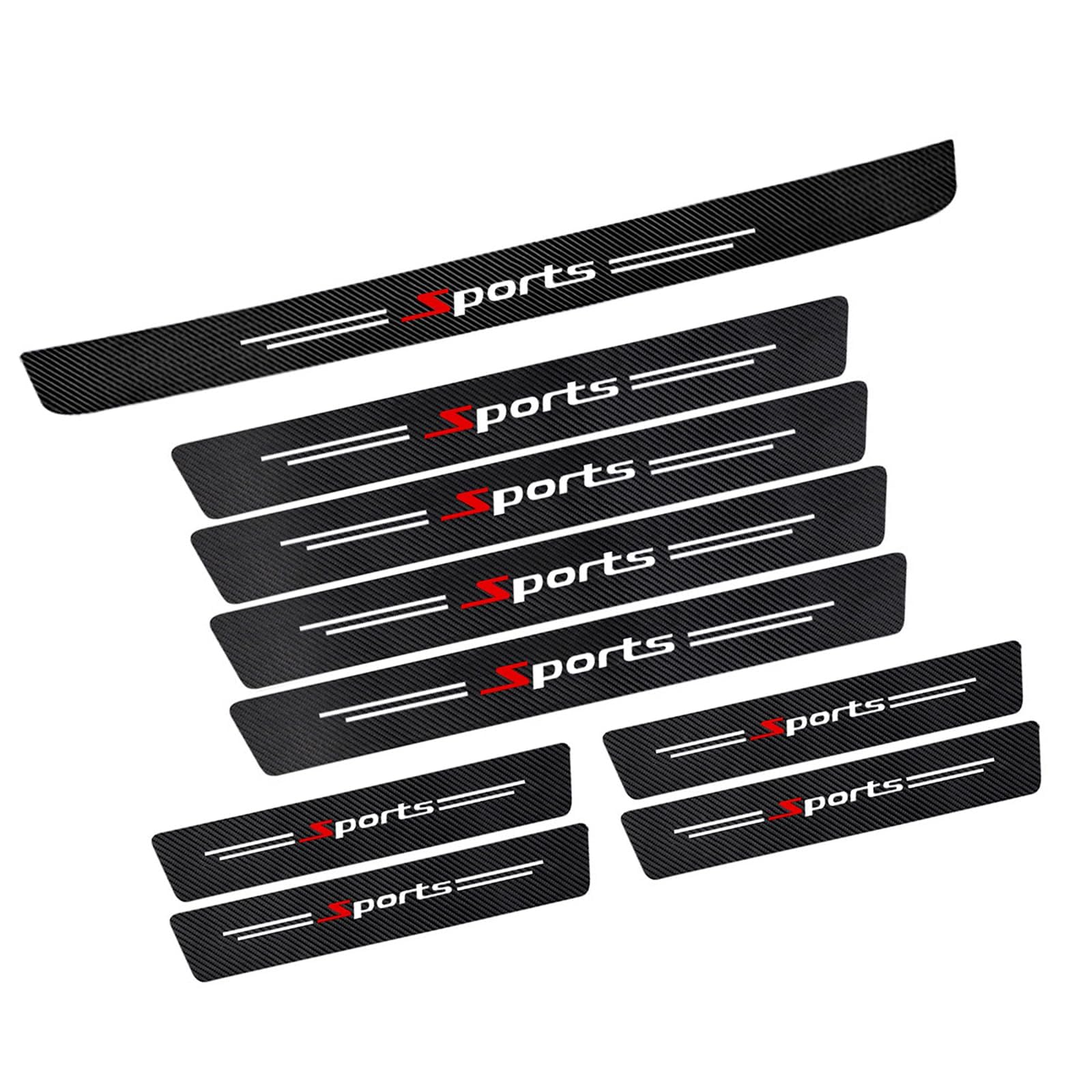 Ydstniu 9Pcs Car Door Sill Protector For Mazda Cx-5 Cx5 2013-2022 2023 2024, Threshold Scuff Plate Carbon Fiber Stickers Welcome Pedal Protector Cover Styling Accessories,