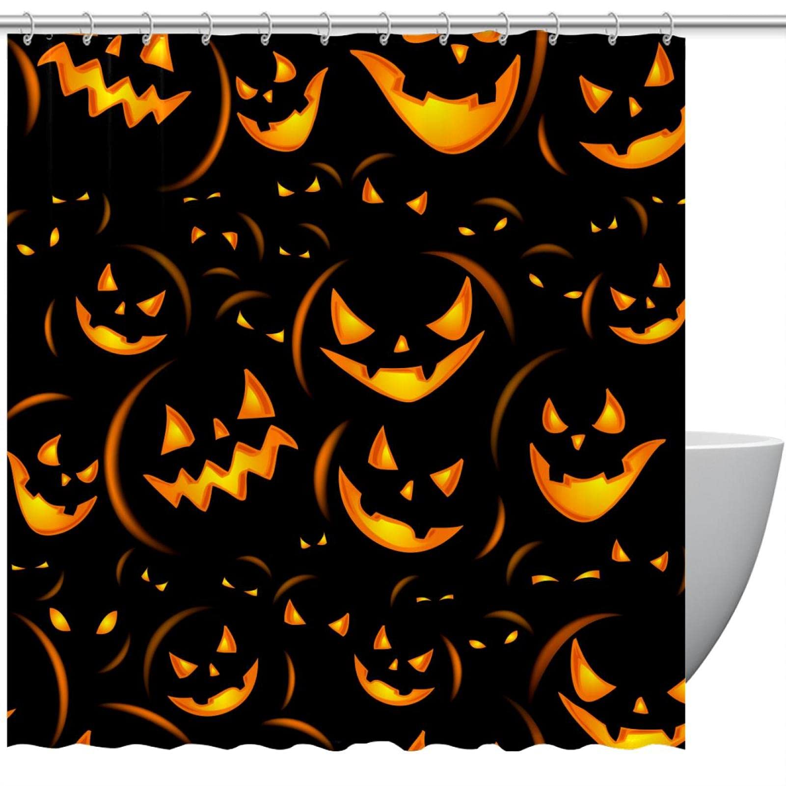 Rideau de douche Halloween citrouille pour la salle de bain des enfants