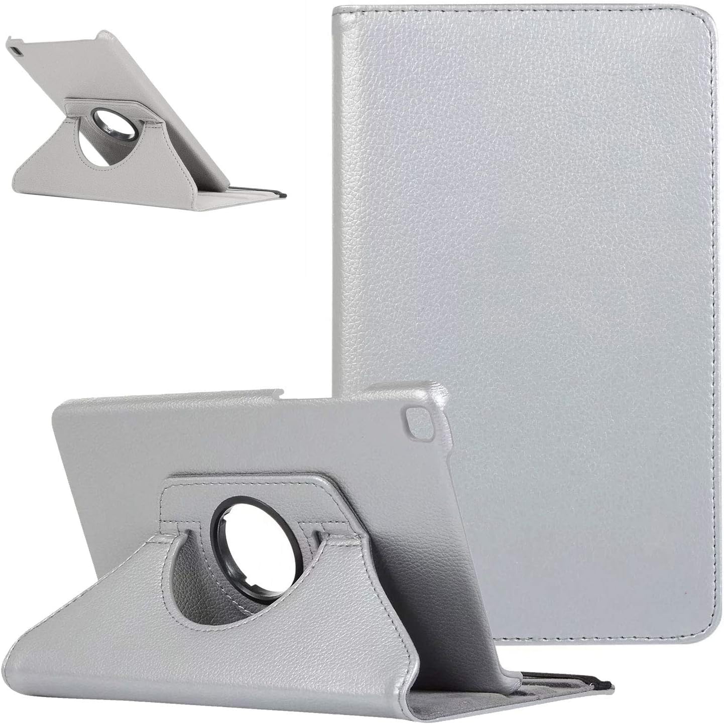 UGOcase Case for Samsung Galaxy Tab A 8.0 2019 SM-T290 SM-T295 360 Degree Rotating PU Leather Slim Lightweight Protective Multi-Angle Stand Hard PC Cover for Galaxy Tab A 8.0 Inch 2019, Silver