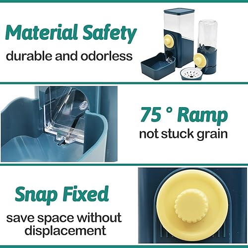 Miniatura 6 de kathson Dispensador automático colgante de alimentos y agua para mascotas, alimentadores automáticos de gravedad para jaulas, alimentador automático