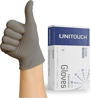 Nitrile Powdered Free Examination Gloves Pack of 100 Pcs (Grey) (M)