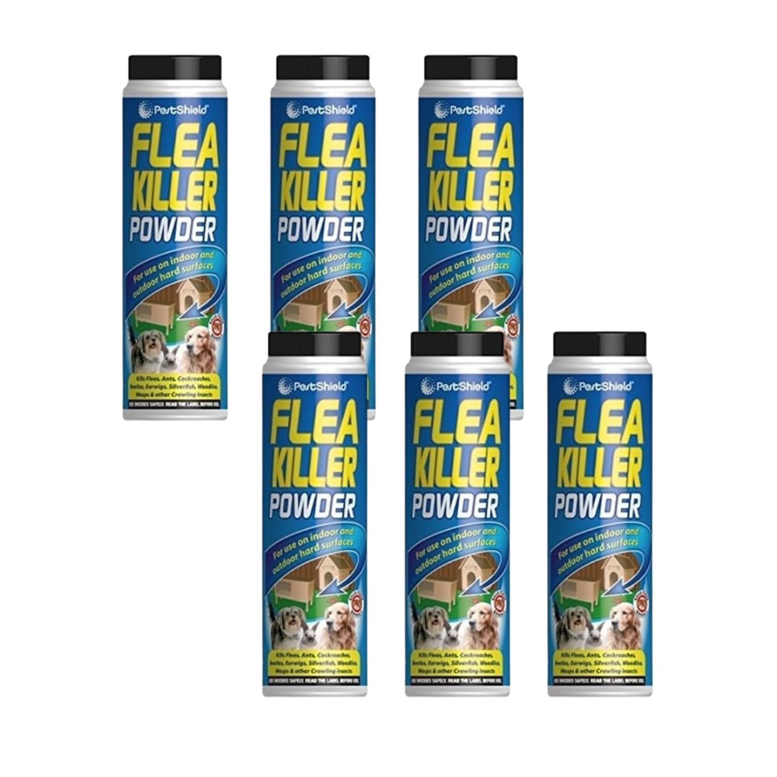 PEBBLE HUG Flea Killer Powder 200g, Insect Killer Indoor & Outdoor, Easy Application, Safe for Home Use, Crawling Insect Killer, Rapid Elimination & Prevention, (6 Pcs)