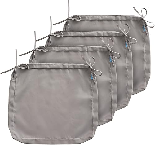 Miniatura 7 de ARTPLAN Juego de fundas de cojín para silla de patio (solo funda sin relleno), juego de fundas de cojín para patio al aire libre con lazo, color