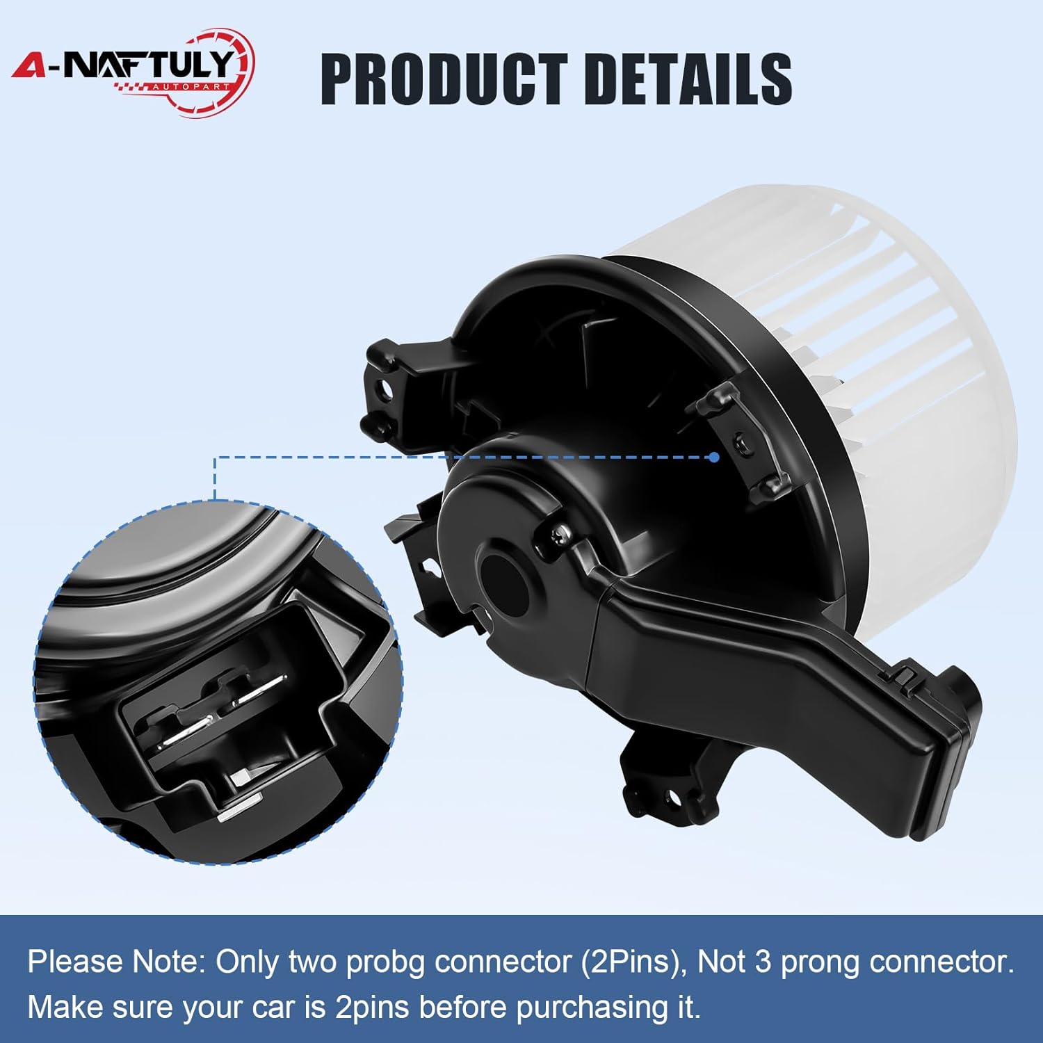 AC Blower Motor with Fan Cage Replacement Fits for 2015 2016 2017 2018 2019 Hyundai Sonata, Front HVAC Plastic Heater Blower Motor Replace 700326, 97113-C2000, 97113C2000