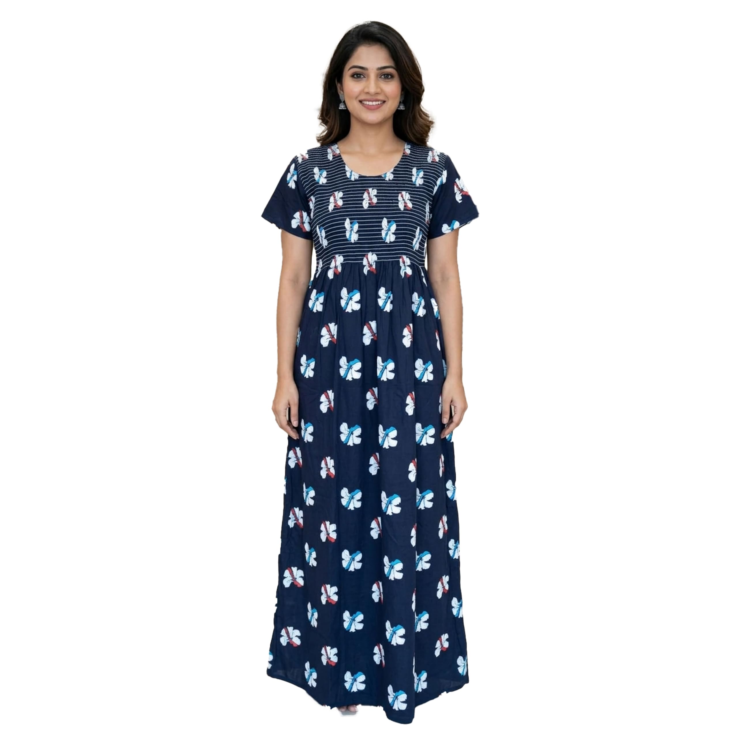 Smoking Nighty for Women in Cotton with Side Pocket-picture-40