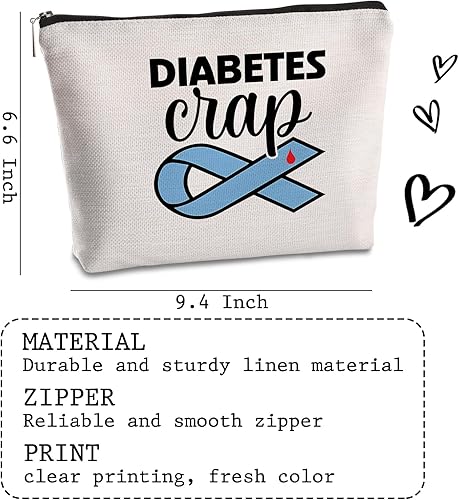Miniatura 2 de Suministros para diabéticos, bolsa de suministros para diabéticos, kit de emergencia diabética, divertida bolsa de cosméticos de viaje para mujeres,