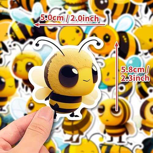Miniatura 3 de 50 calcomanías de abeja de dibujos animados para botella de agua, calcomanías de vinilo impermeables para laptop, patineta, guitarra, teléfono,