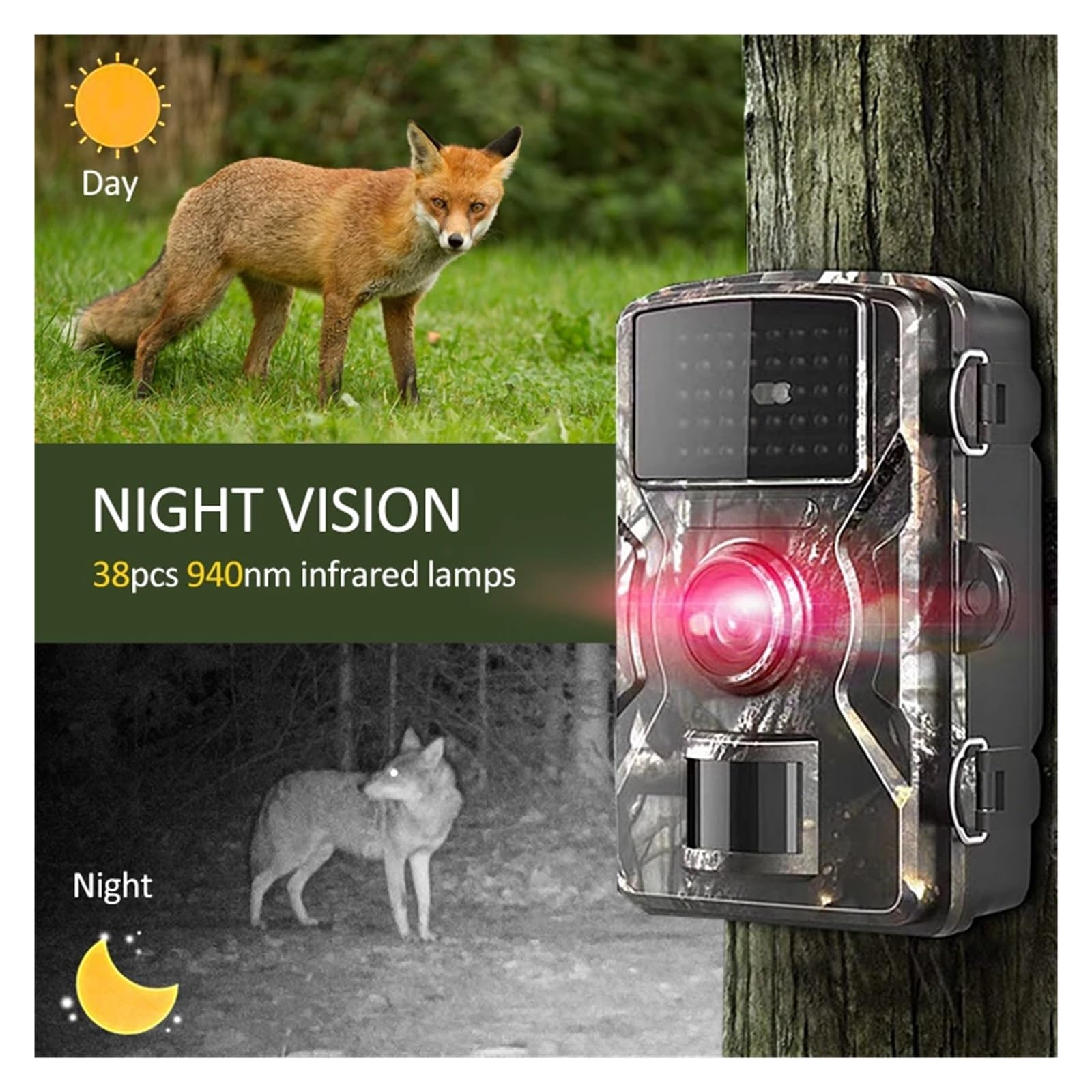 16MP 1080P Outdoor Wildlife Polowanie Kamera Obserwacyjna Noktowizor Na Podczerwień Track Aktywowana Ruchem Wodoodporna Fotopułapka