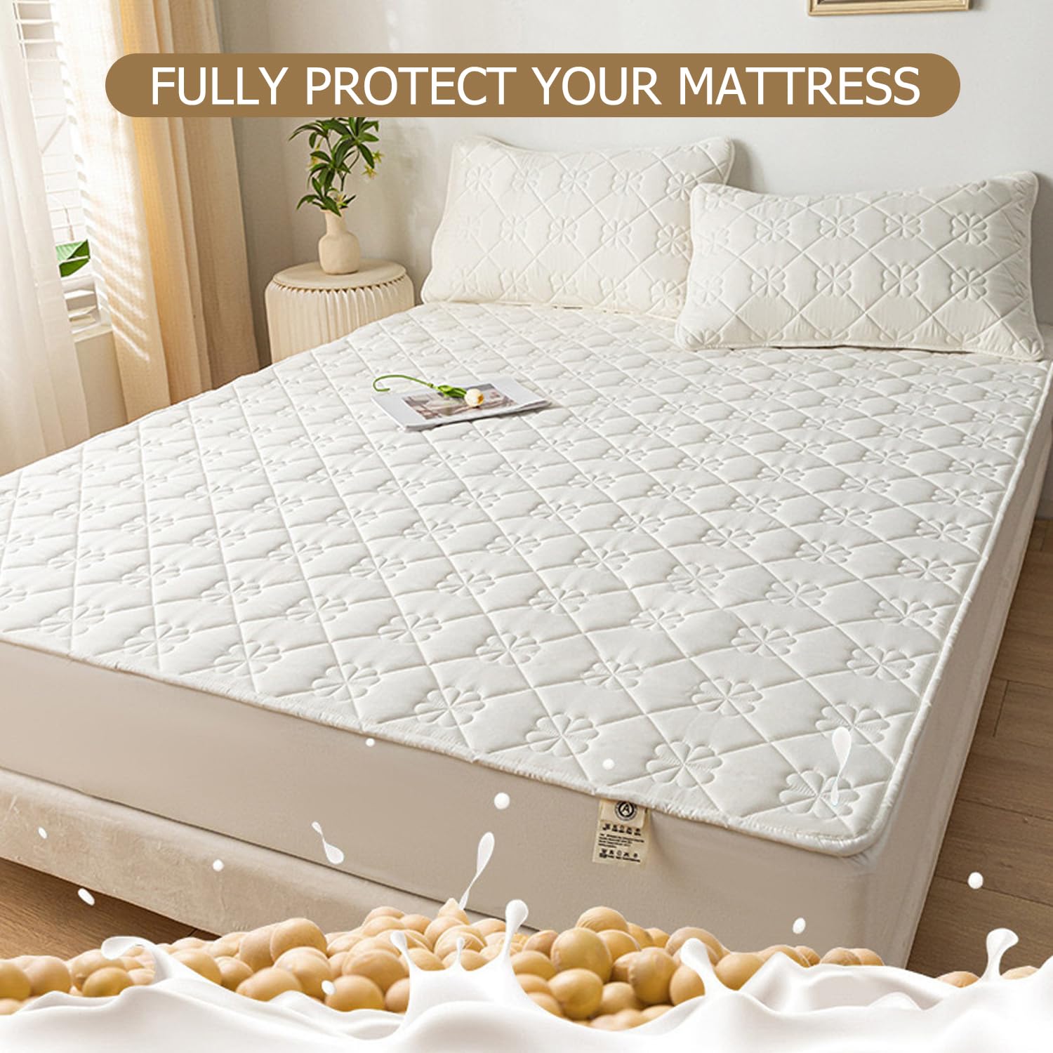 Spring Latex Coprimaterasso In Cotone 160x190cm - Morbido, Traspirante, Lavabile Topper Materasso Matrimoniale