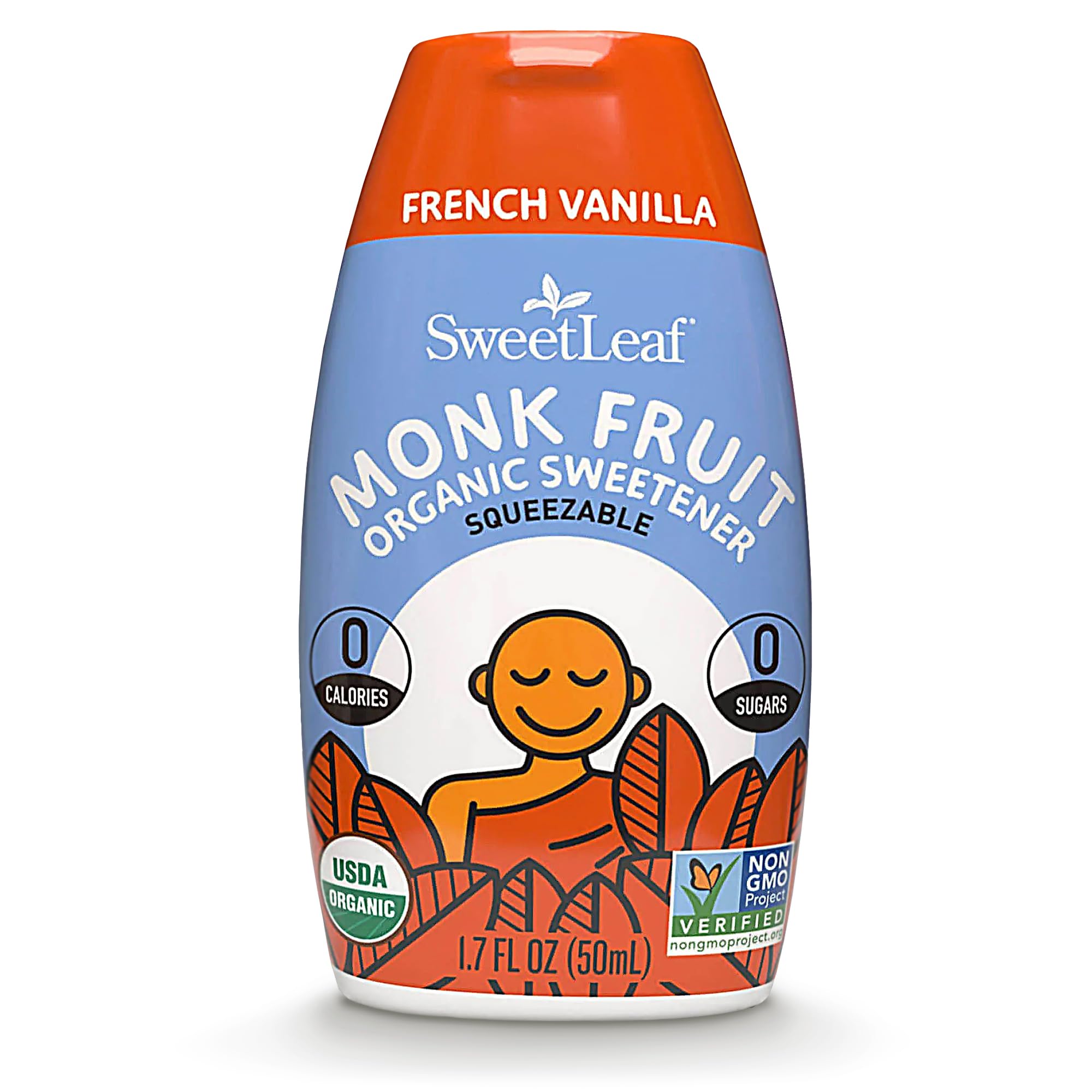 SweetLeaf French Vanilla Liquid Monk Fruit - Monk Fruit Liquid Sweetener Drops, Organic Monk Fruit Extract, Zero Calorie Sweetener, Sugar Free, Keto Friendly, Erythritol Free - 1.7 Fl Oz