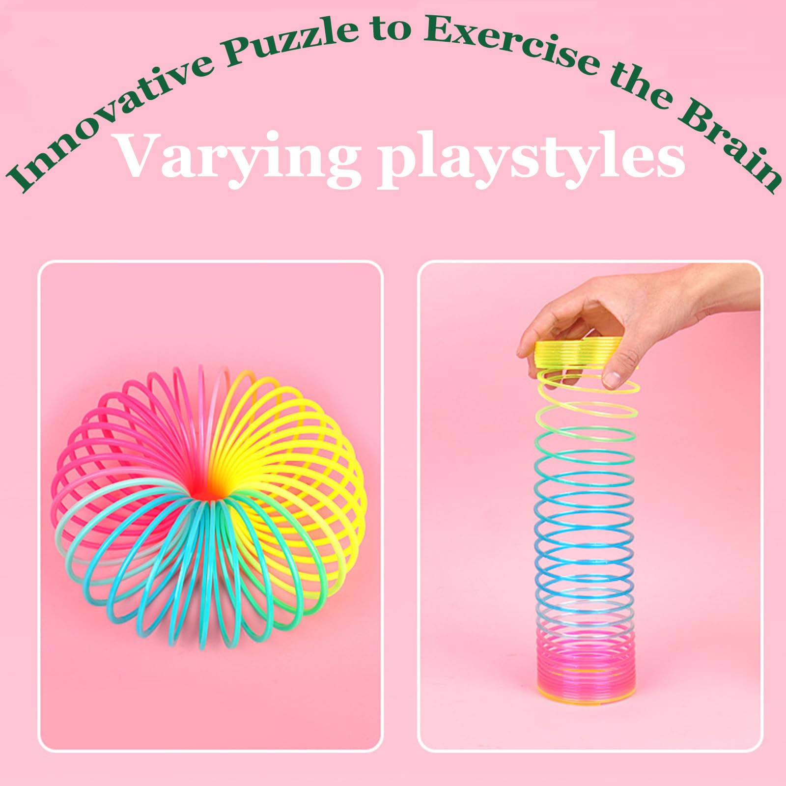2 Piezas Muelle Juguete, Gadget para Niños, Spring Toy, Rainbow Spiral, Mini Muelle Divertido