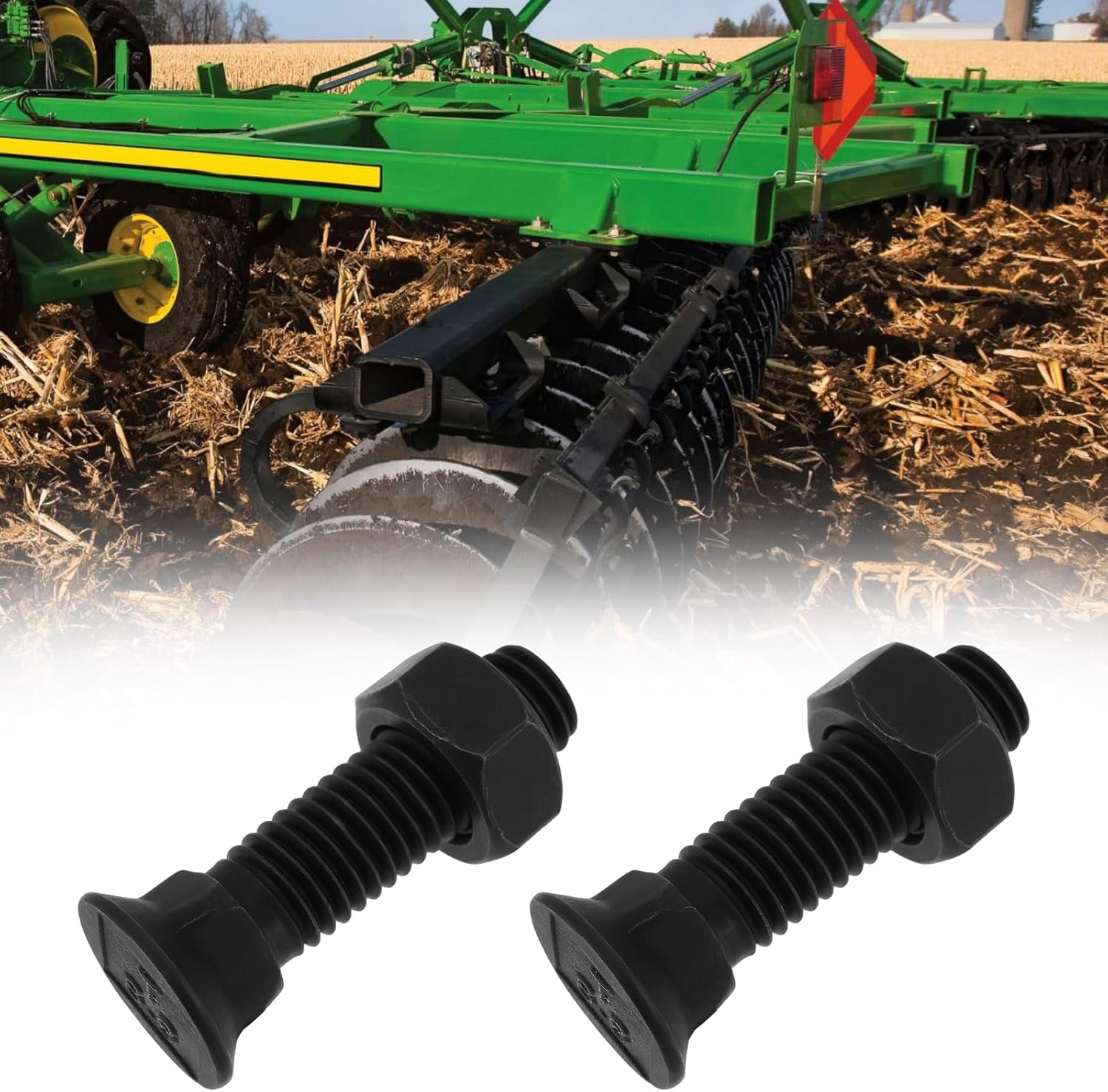 10pcs M10x40mm Plain Plow Bolts 8.8 Grade Carbon Steel Planetary Screws for Cultivators