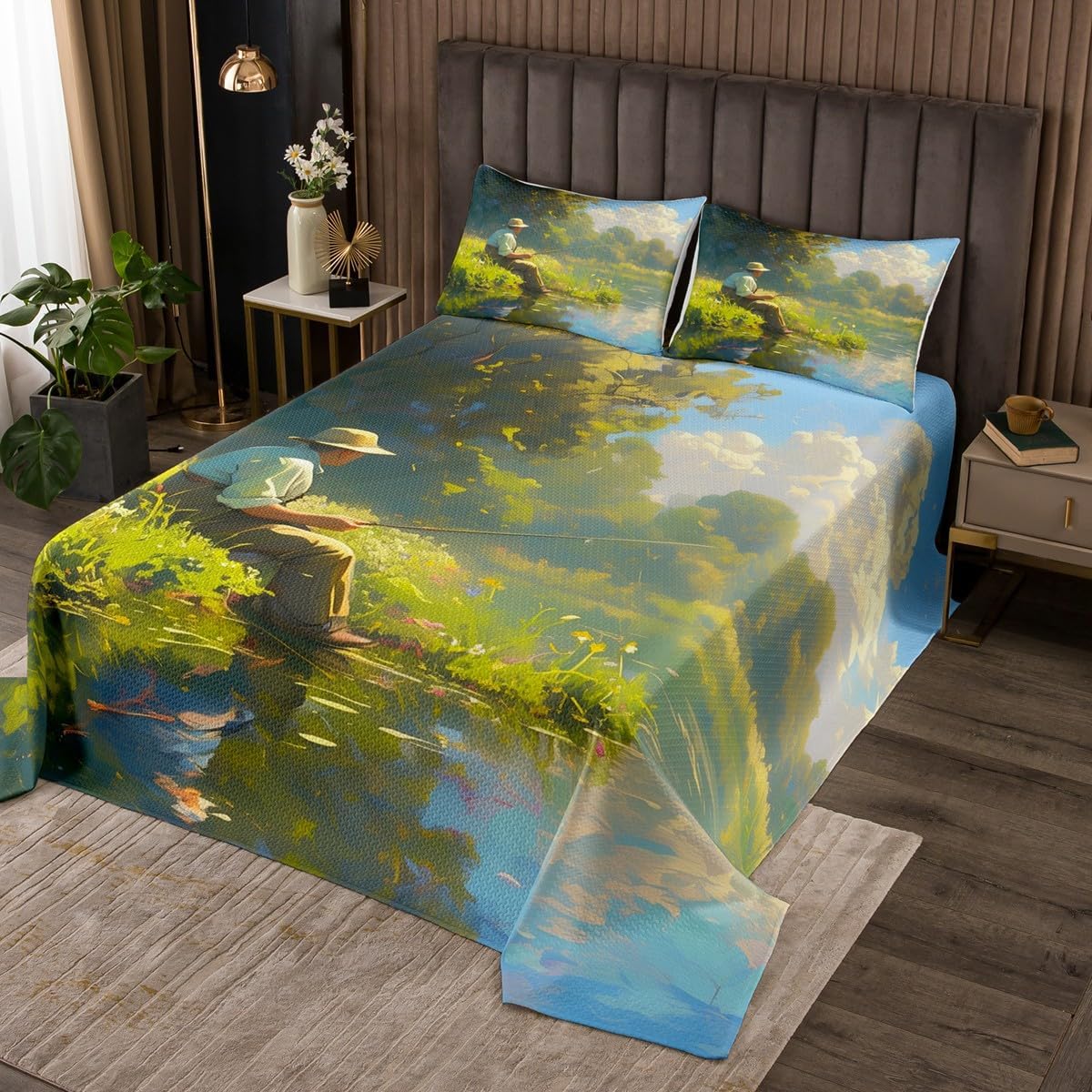 Homewish Cartoon Gamepad Bedspread Twin Size,Colorful Graffiti Gamepad Bedding Set 2Pcs,Video Games Comforter Set for Kids Boys Girls Teens Room Decor,Fashion Gamer Quilt Coverlet,1 Pillowcase