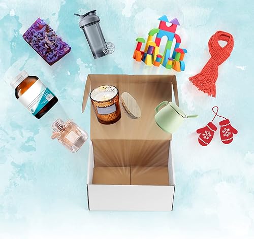 Miniatura 80 de WIFTREY Cajas de envío pequeñas de 8 x 6 x 4, paquete de 25 cajas para correo, embalaje, cajas de cartón corrugado blancas para pequeñas empresas