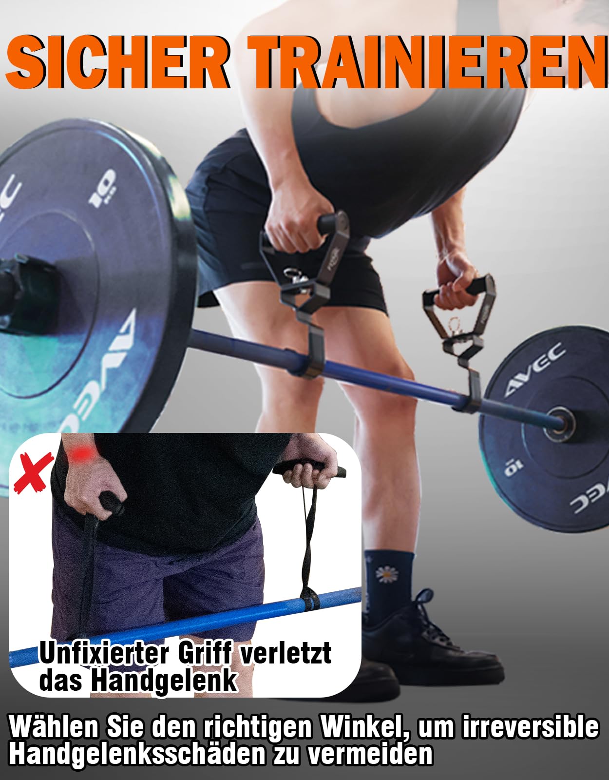 Fitarc Verbesserter 12-stufiger Griff, Einstellgriff, 2 Stück, Lat-Pulldown-Aufsätze, Rudergriff, Klimmzuggriff, Patentiert