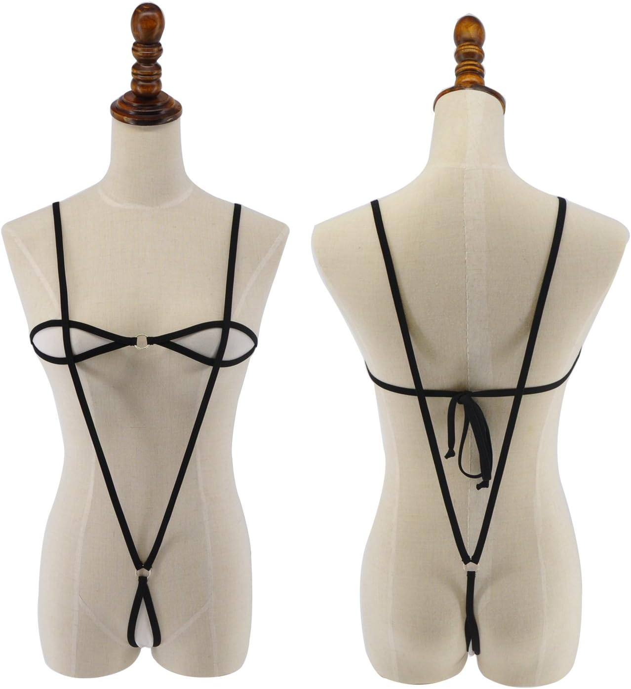 SHERRYLO Various Wild Style Micro Bikini Set G-String Thong Swimming Costumes Swimsuit (Black2)