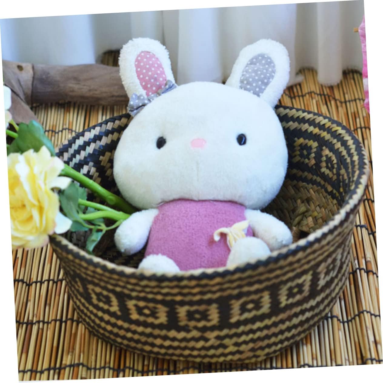 めちゃ可愛いつる編み収納バスケット、トイレットペーパー収納バスケット、ピクニックバスケット、マクラメ編みバスケット、織物収納バスケット、プラント マグネットバックル