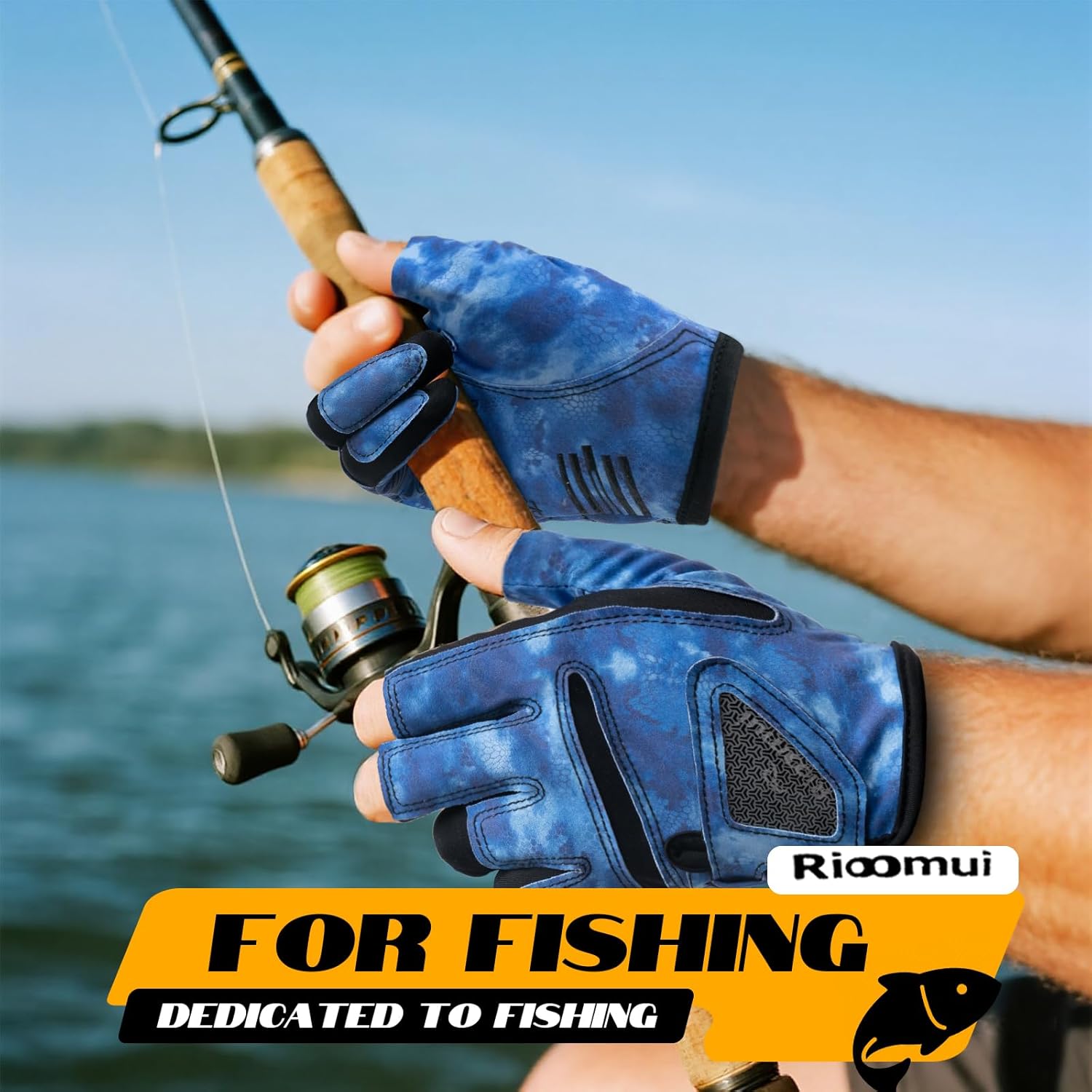 3-Cuts Fishing Gloves Men, Lightweight Breathable Anti-Slip Kayak Gloves Women for Kayaking, Sailing,Paddling,Rowing Enhanced Grip and Comfort - Image 2