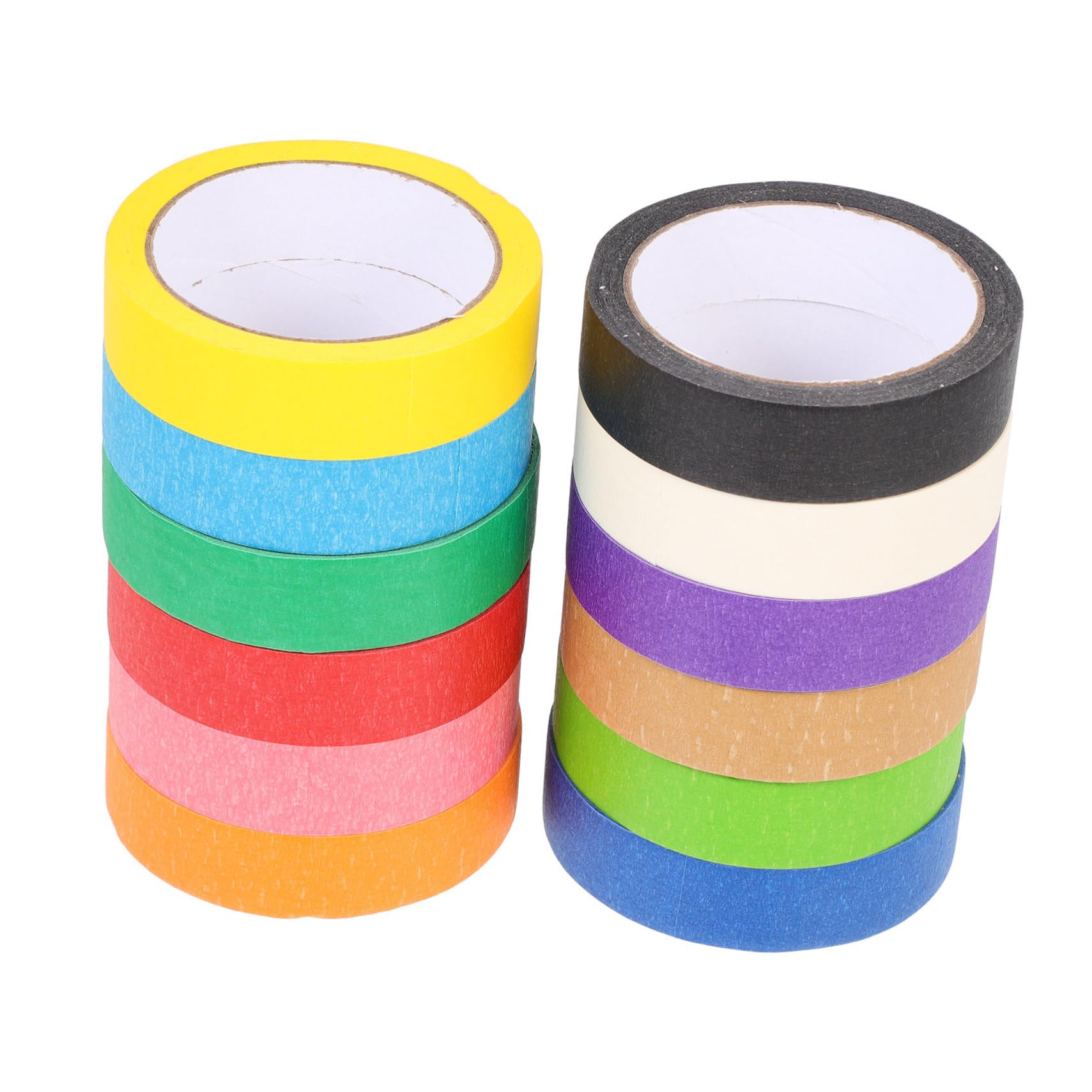 Farbiges Abdeckband 12 Rollen für Malerarbeiten Papier | Einseitig Klebend, Leicht Abziehbar, für Wände und Fahrzeuge, 12 Stück Packung für Selbstgemacht Projekte