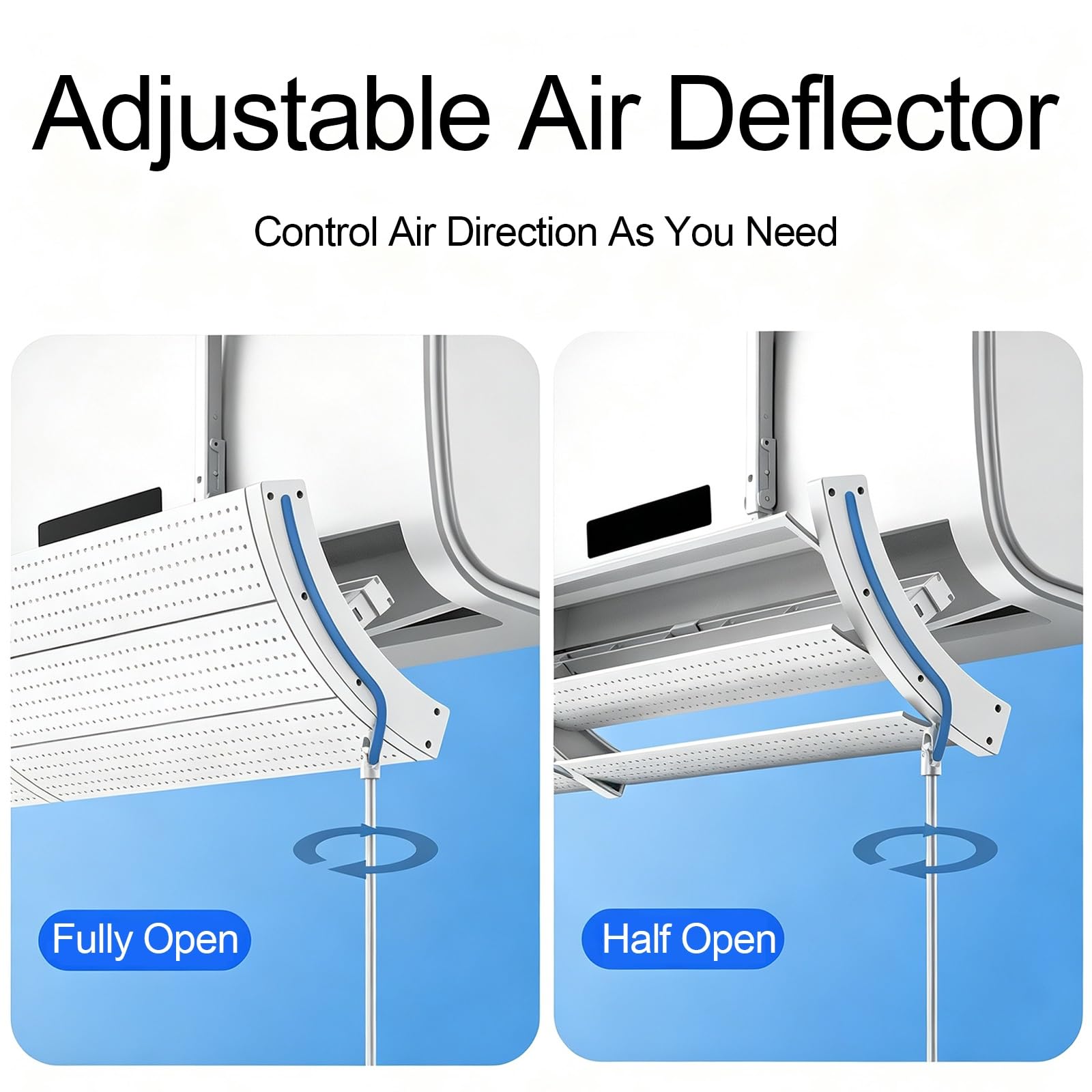 Deflettore Climatizzatore 90×20cm, Anti Getto Diretto, Aria Multi Angolo